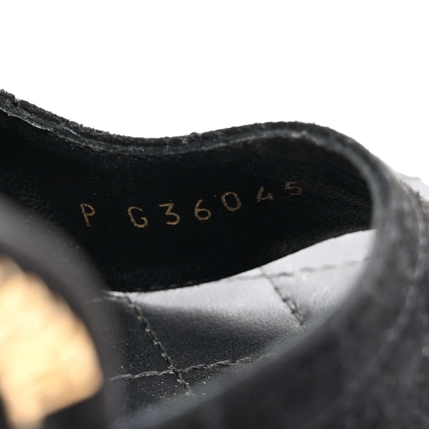 Suede Quilted Logo Sandals 38.5 Black