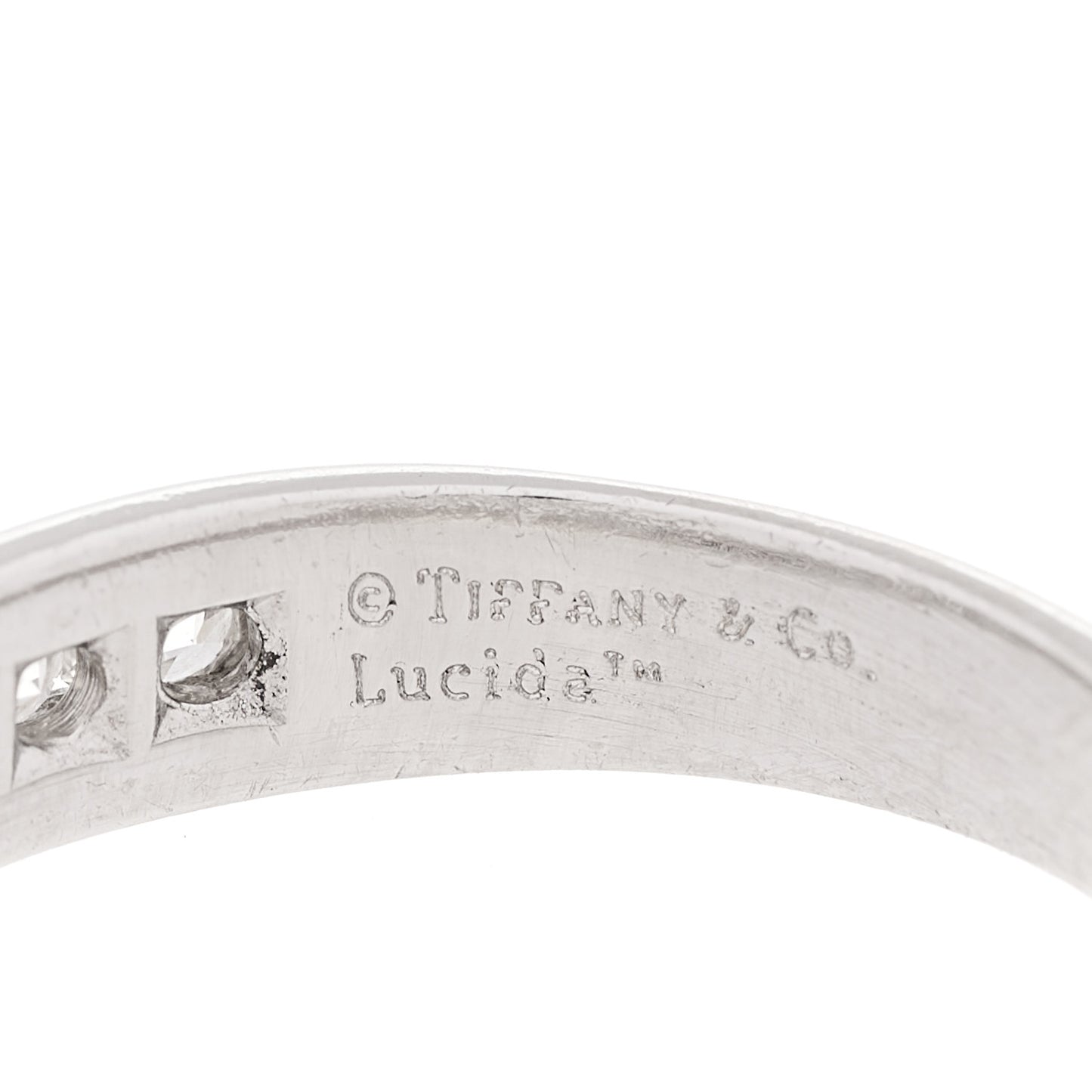 Platinum Diamond Lucida Half Circle Wedding Band Ring 51 5.75