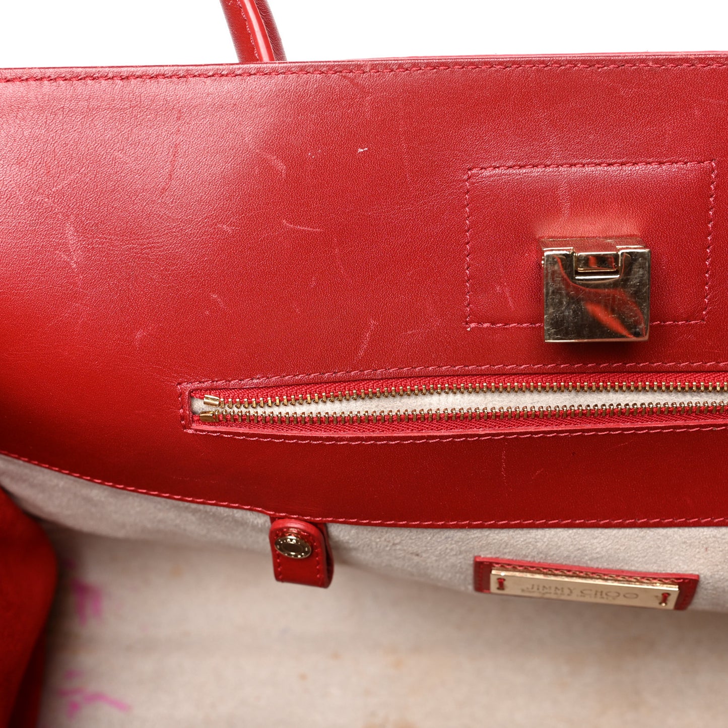 Suede Riley Tote Red