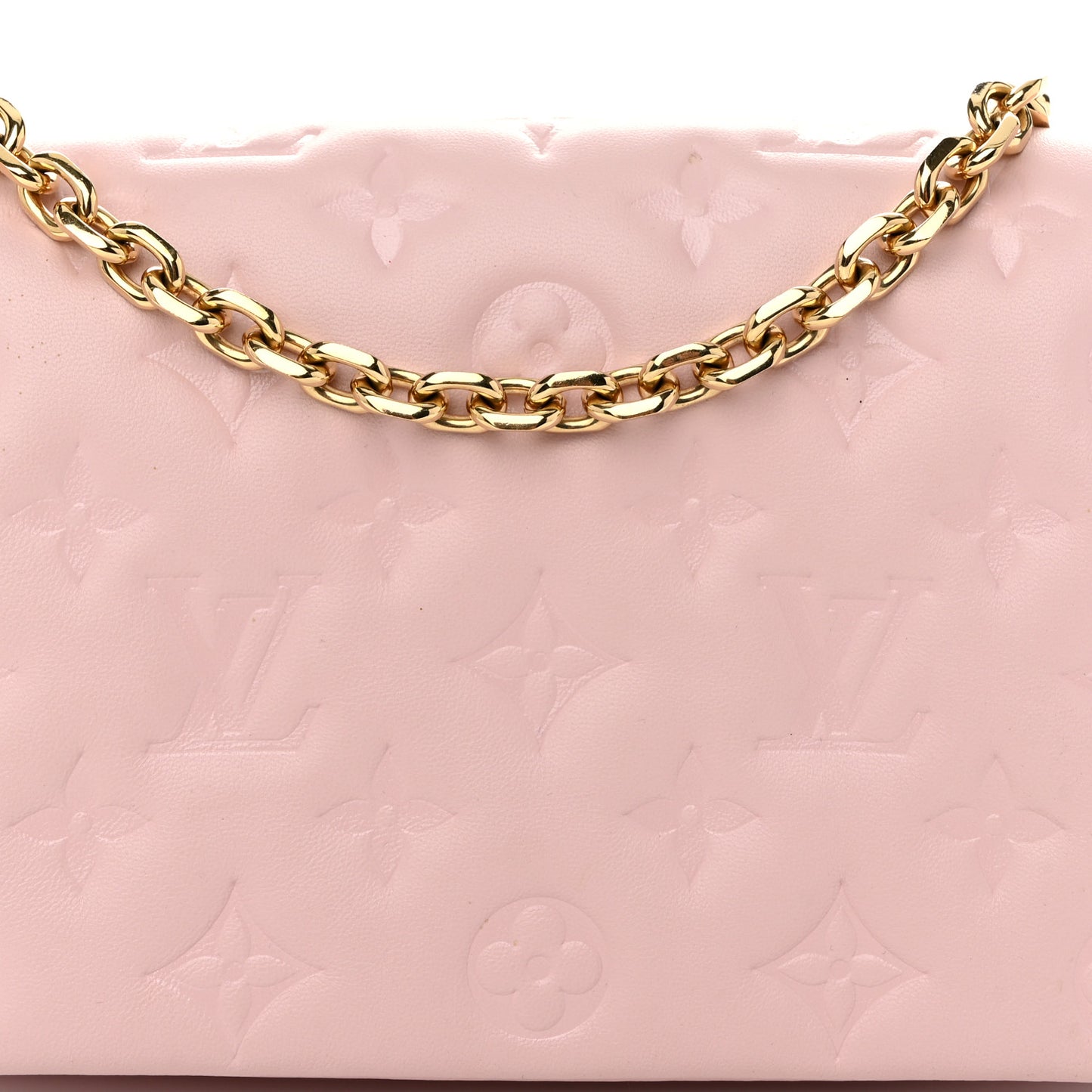 Lambskin Embossed Monogram Pochette Coussin Rose