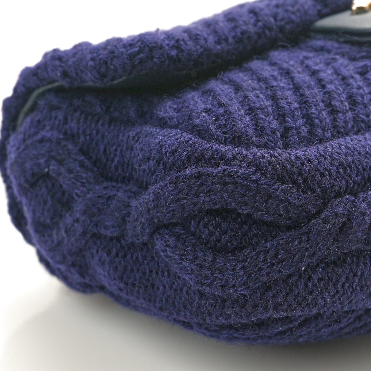 Cable Knit Mini Paris-Hamburg Flap Navy Blue