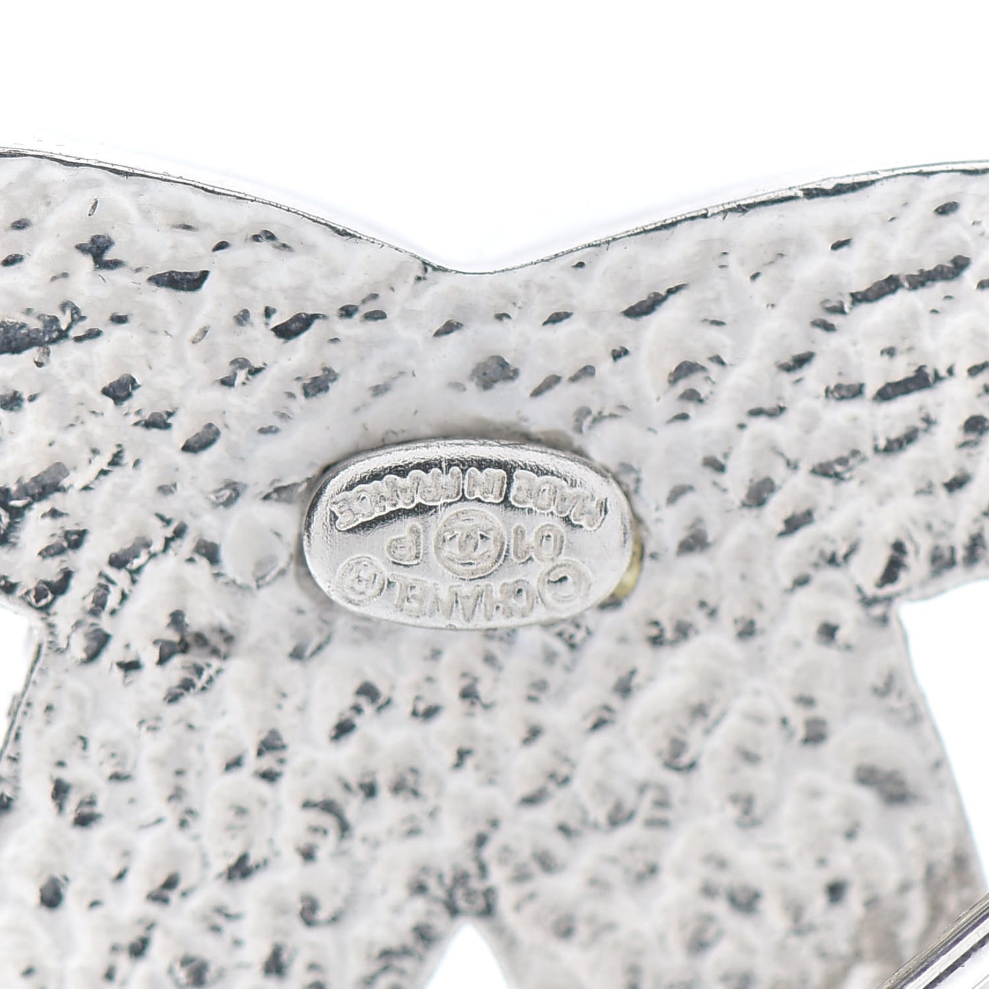 Baguette Crystal CC Brooch Silver