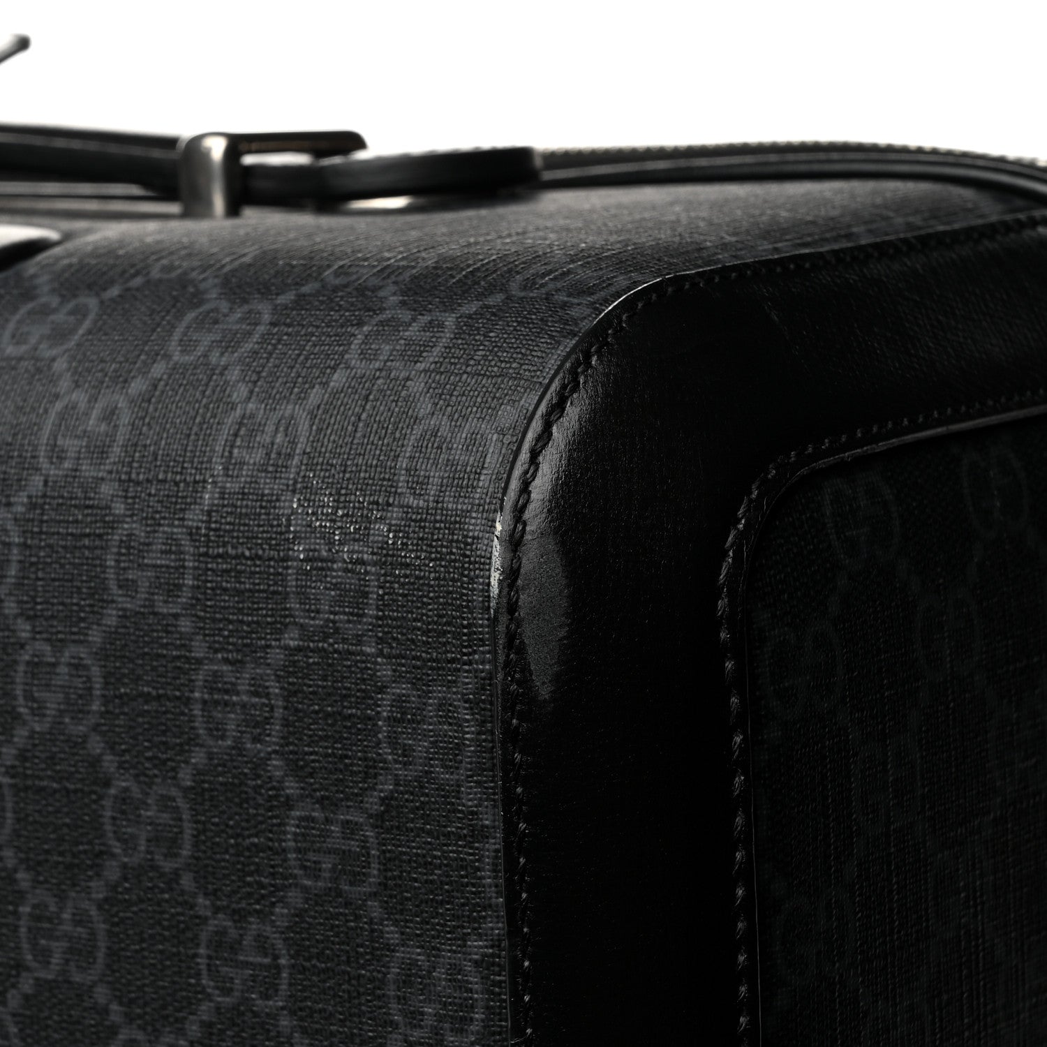 Gucci GG Supreme Monogram Large Four Wheel Suitcase Black Grey 14 of 14