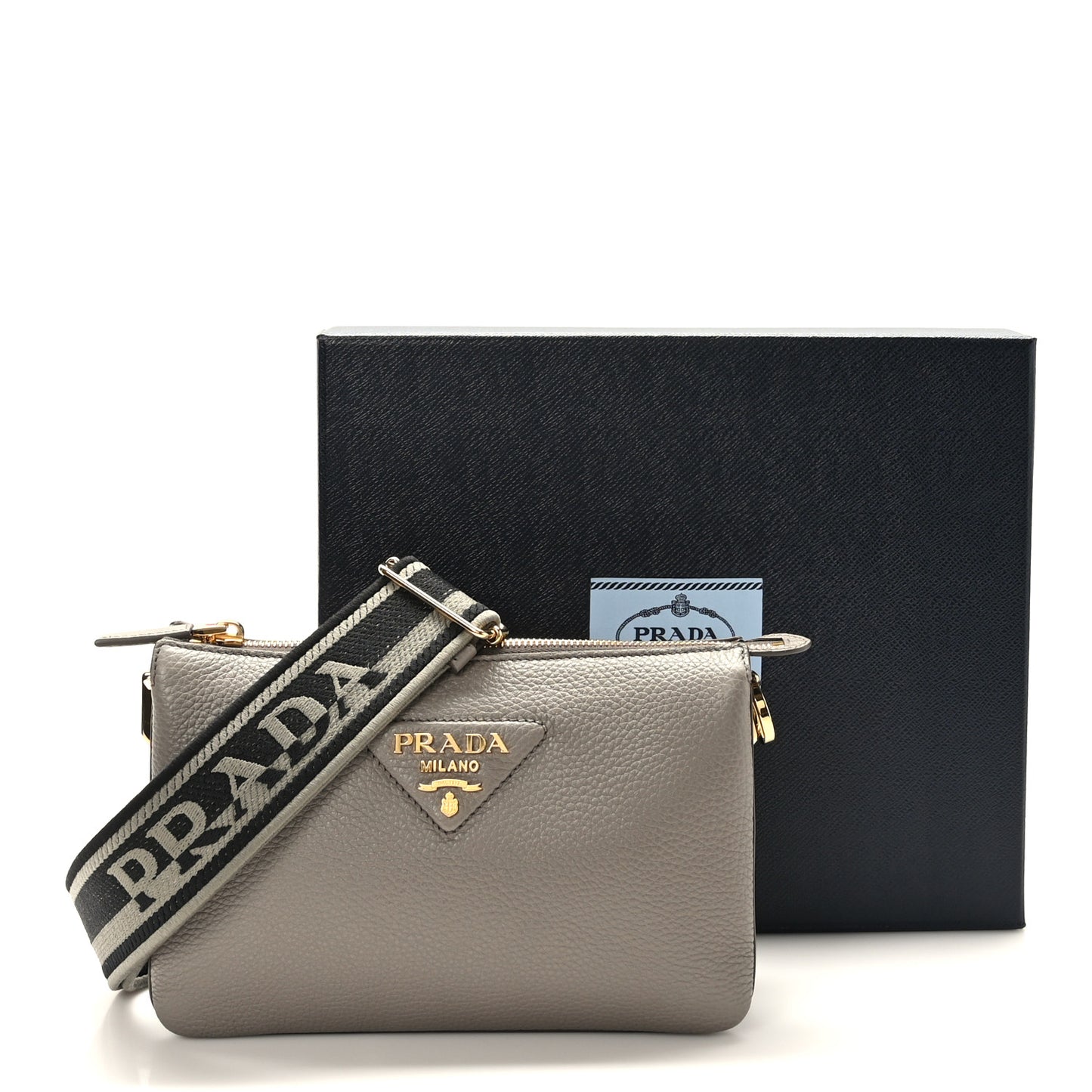 Vitello Daino Soft Mini Zippered Shoulder Bag Argilla