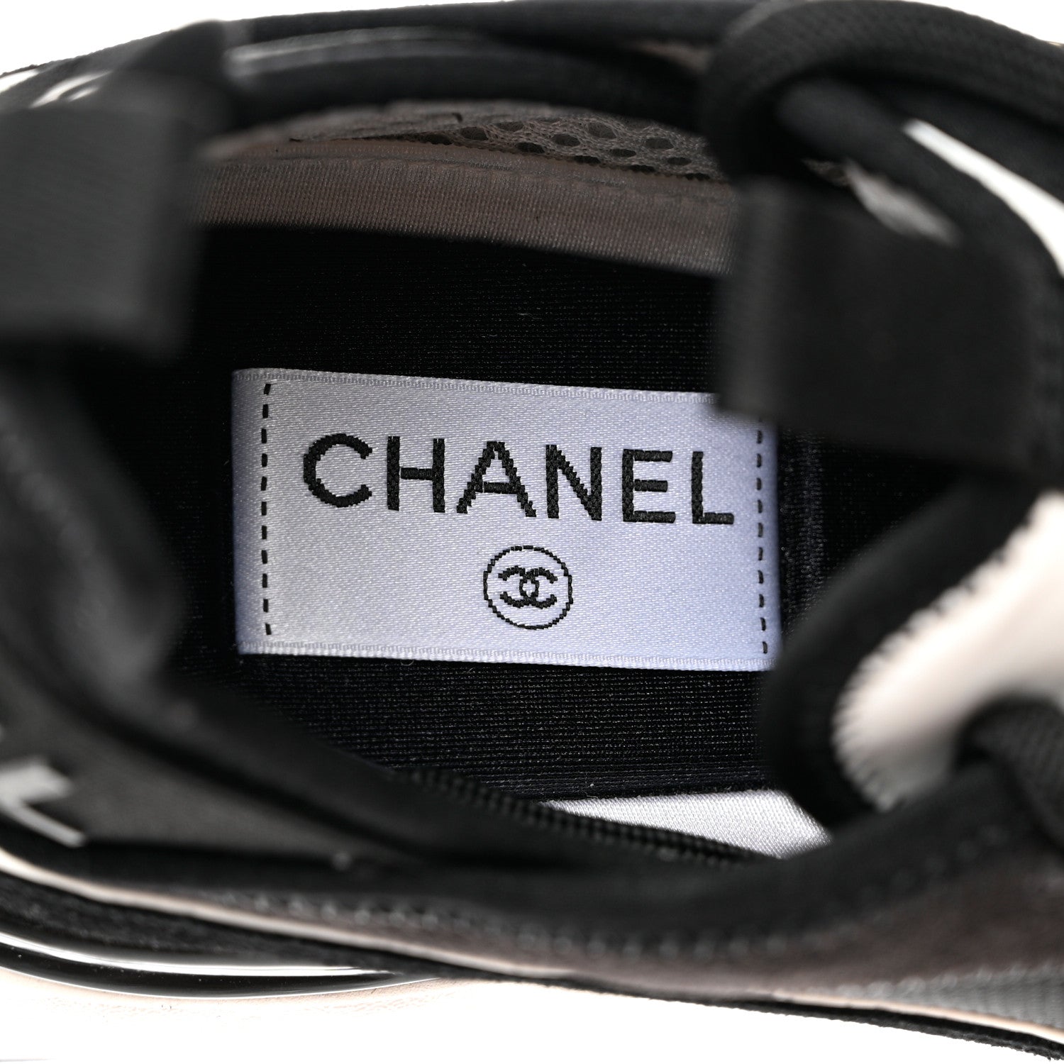 Chanel Velvet Calfskin Mixed Fibers CC Sneakers 38 Black 7 of 9