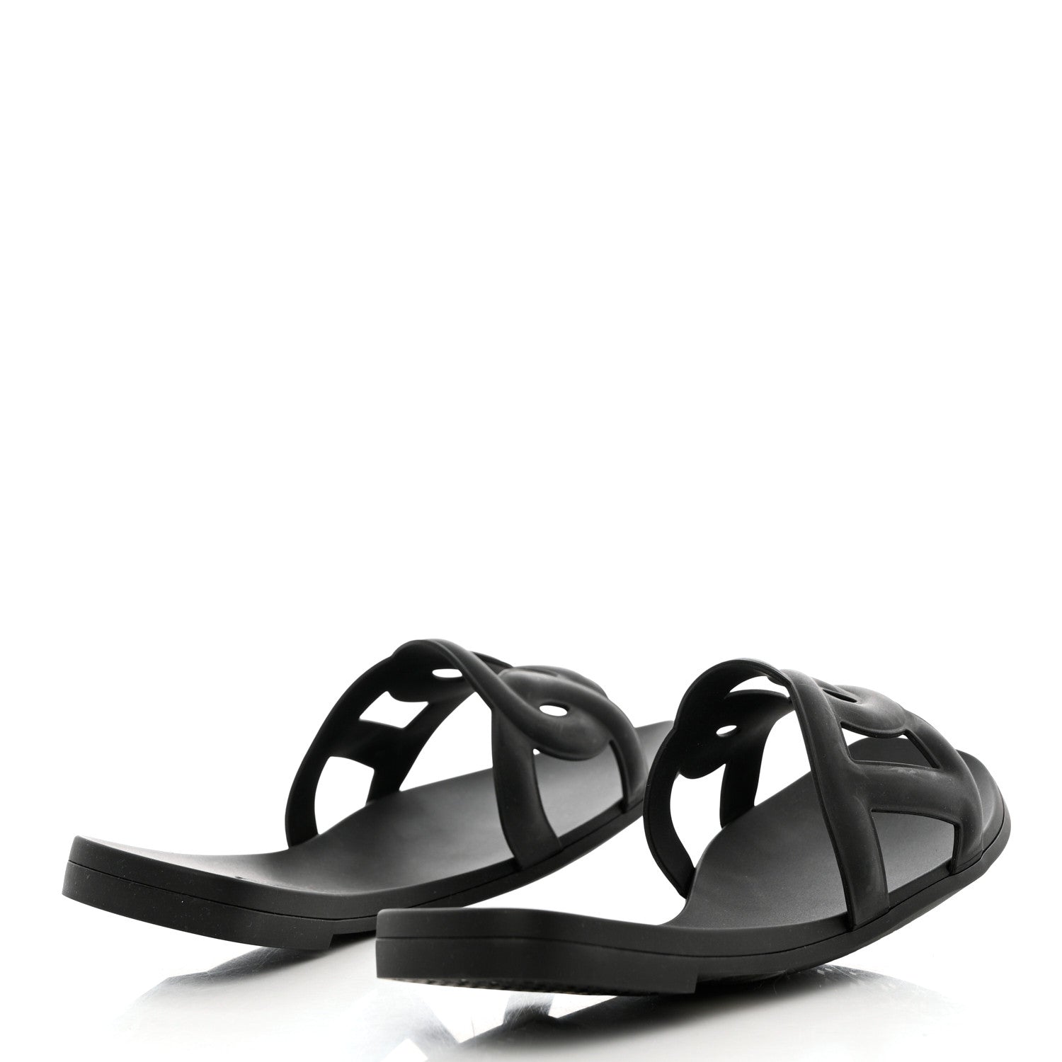 Hermes Rubber Aloha Sandals 38 Black 4 of 9