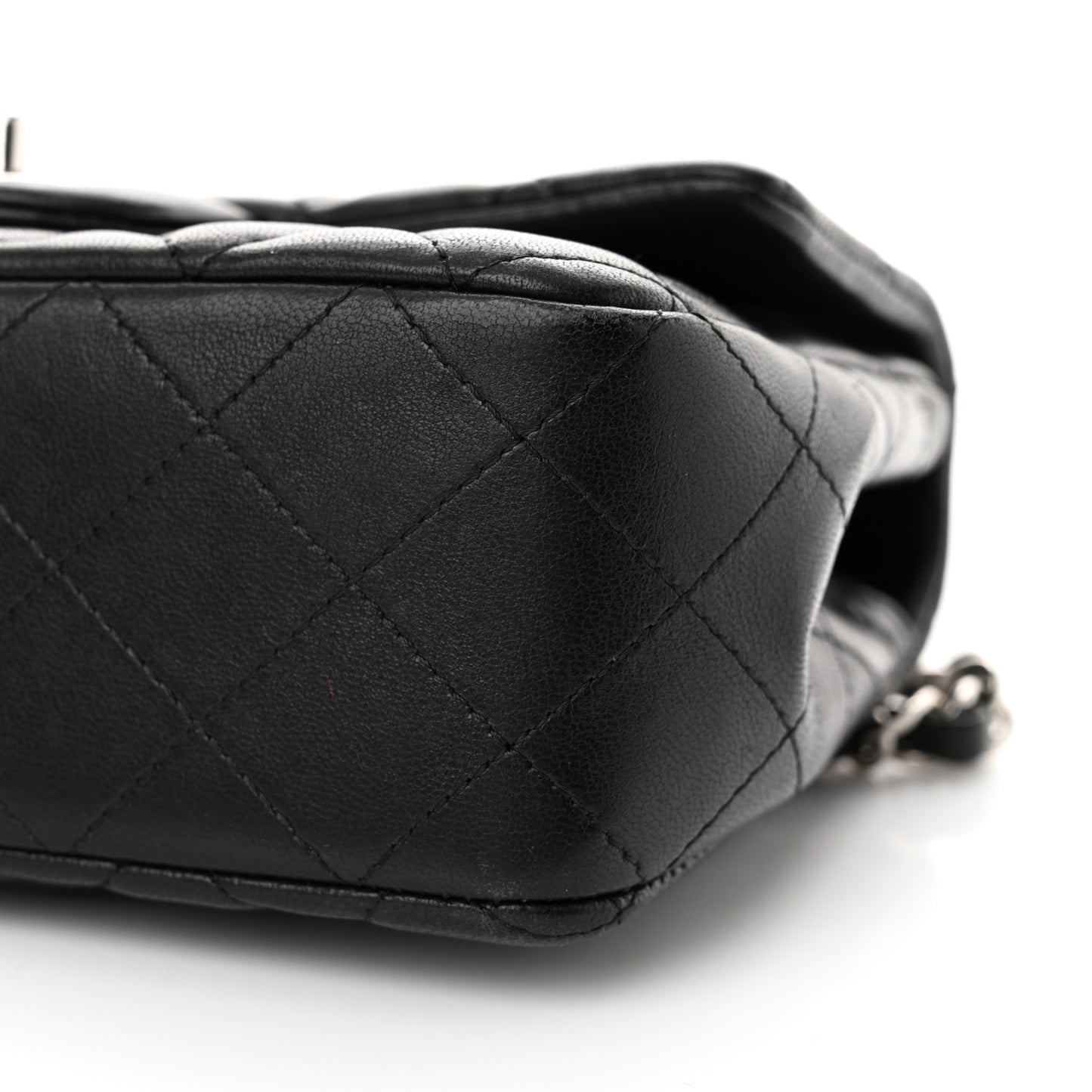 Lambskin Quilted Mini Rectangular Flap Black