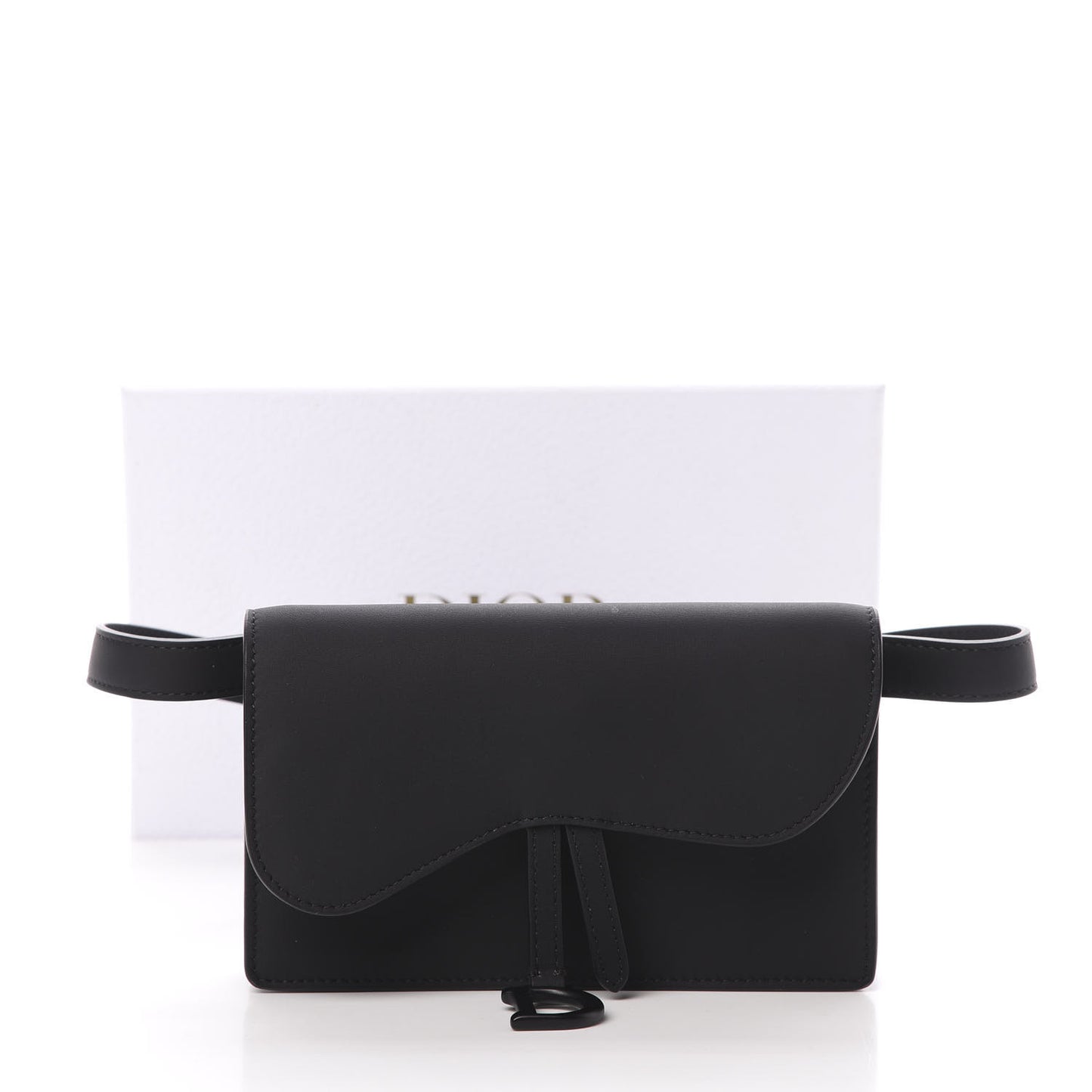 Ultra Matte Calfskin Saddle Belt Bag Black