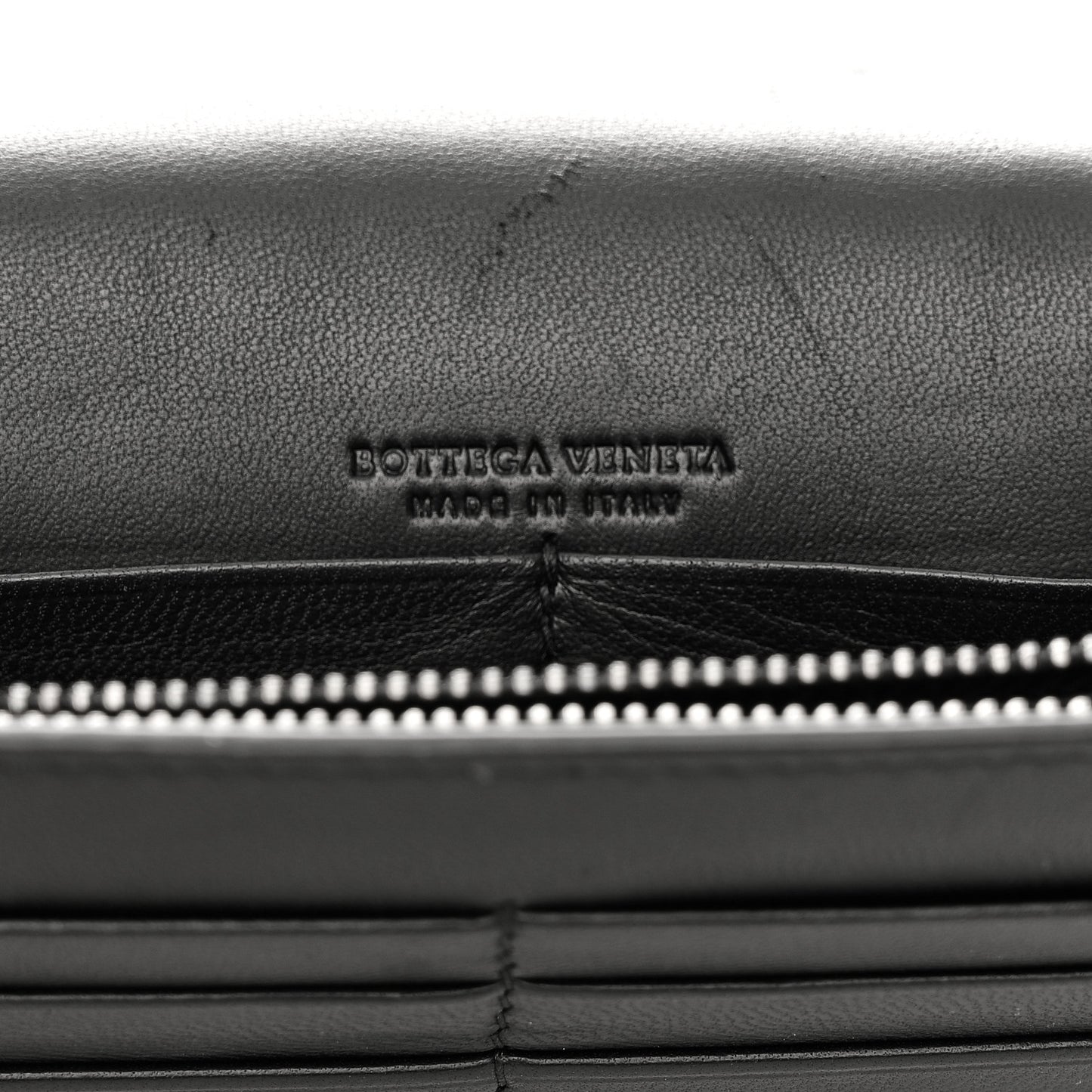 Nappa Intrecciato Fringe Chain Wallet Black