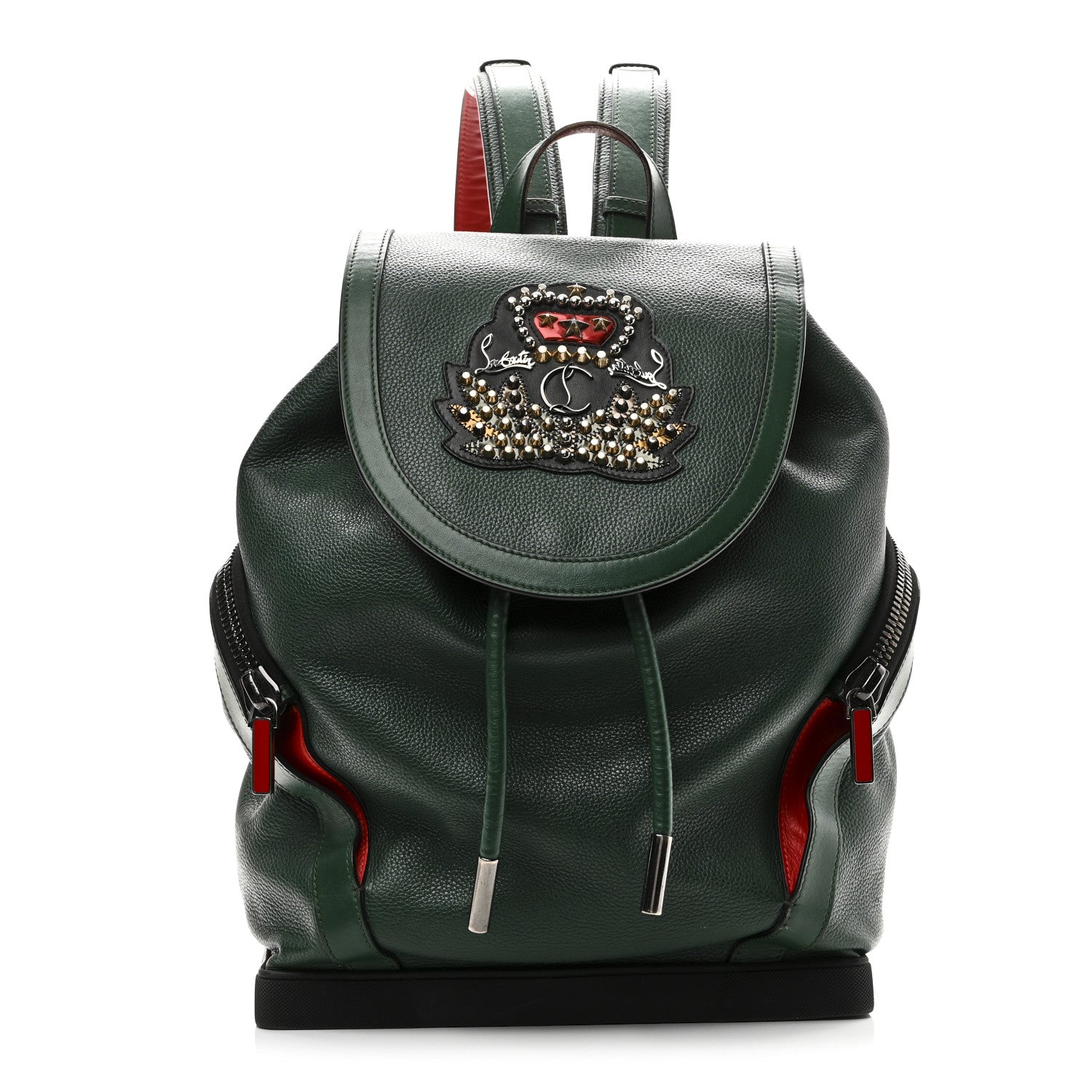 Christian Louboutin Calfskin Ecusson Explorafunk Backpack Green