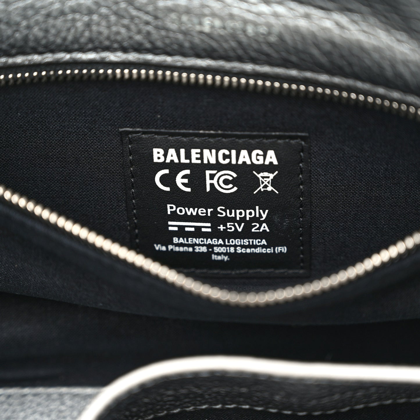 Metallic Calfskin LED Logo Projector Top Handle Bag Silver