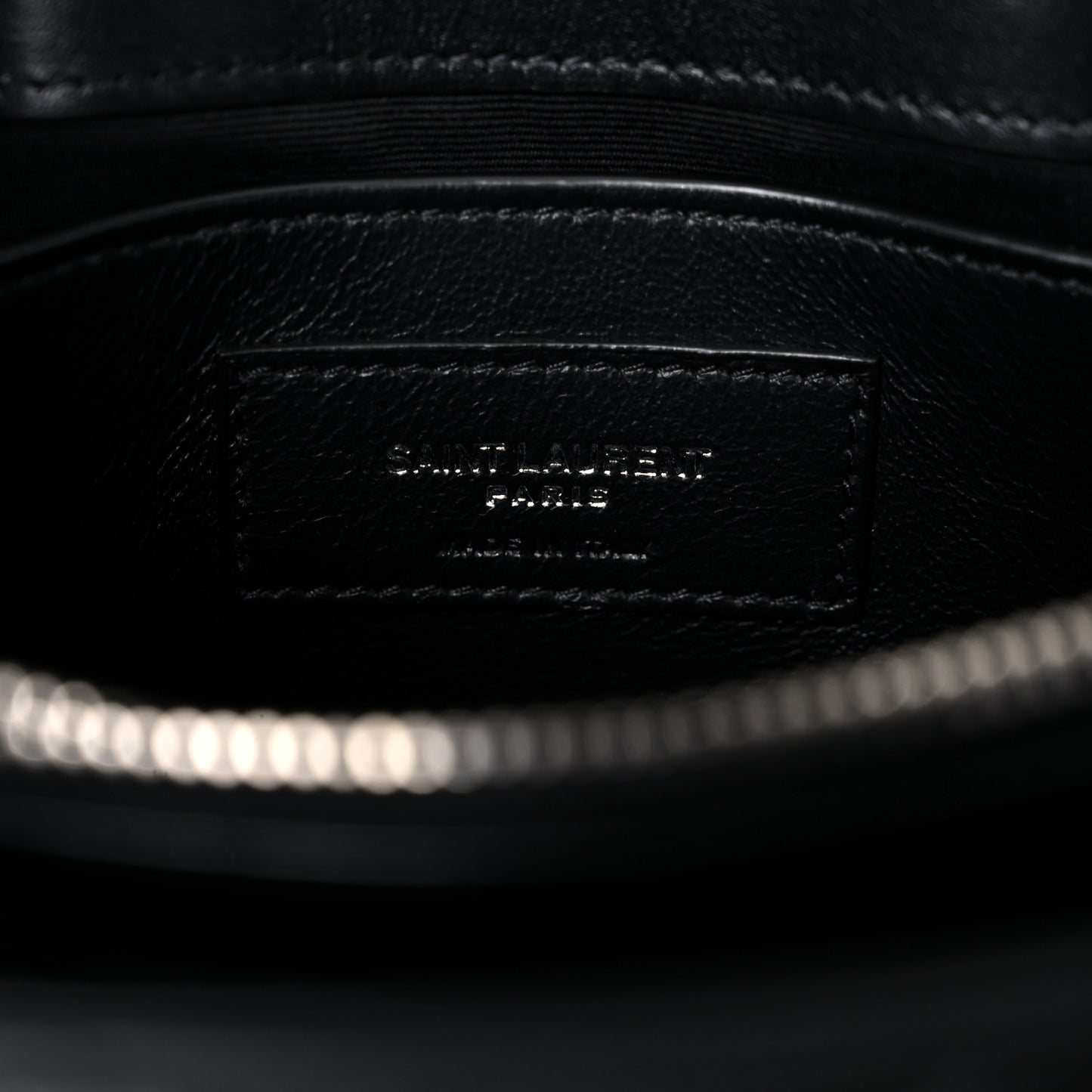 Calfskin Y Quilted Monogram Small Loulou Chain Satchel Black