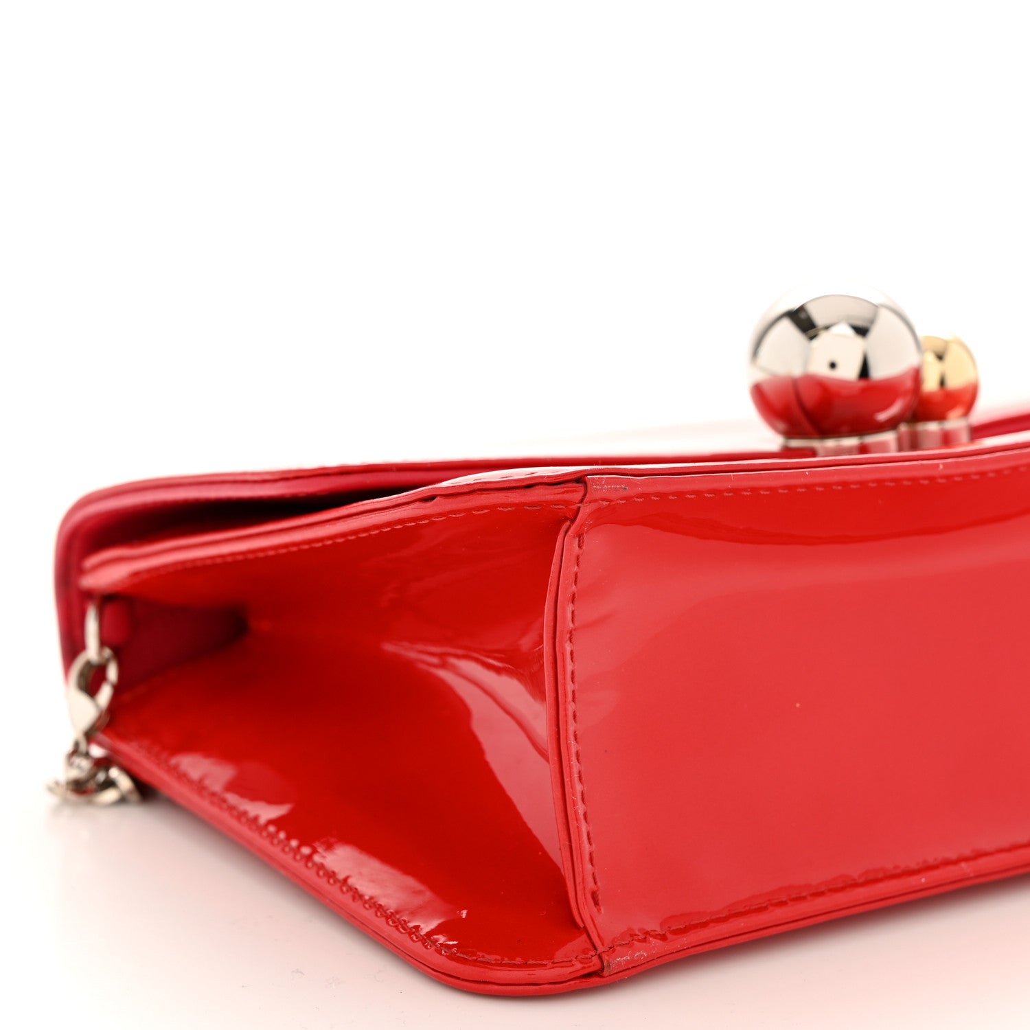 Christian Dior Patent Tribale Chain Wallet Red 10 of 11