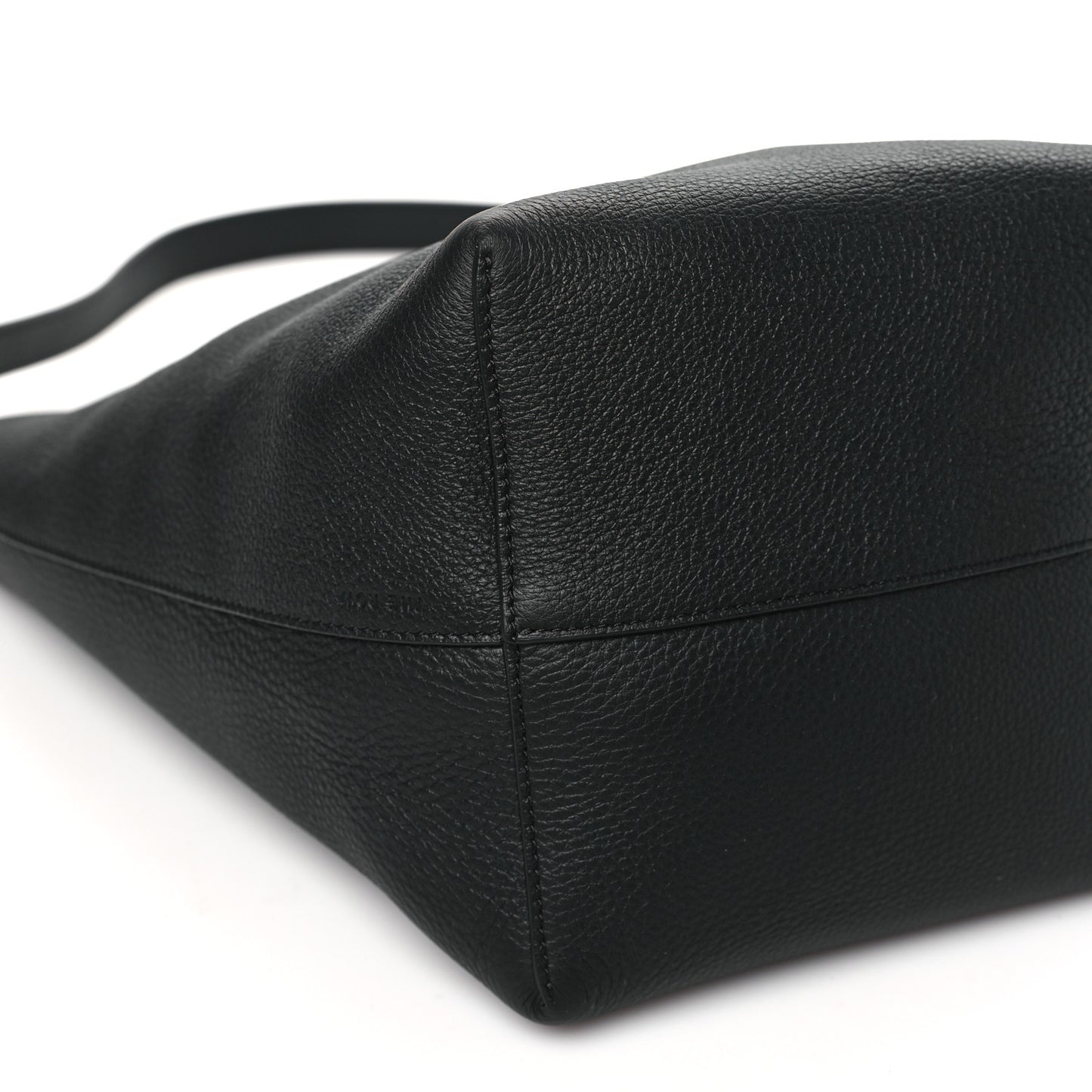 Grained Calfskin Medium N/S Hook Tote Black