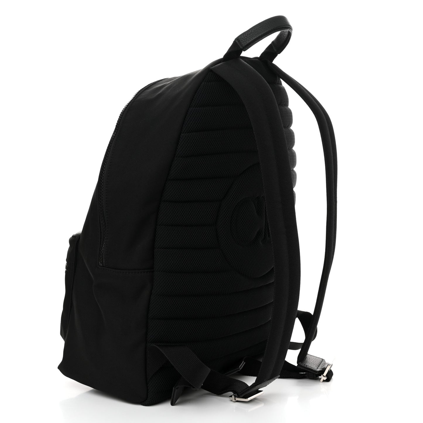 X KAWS Nylon Calfskin Logo Backpack Black