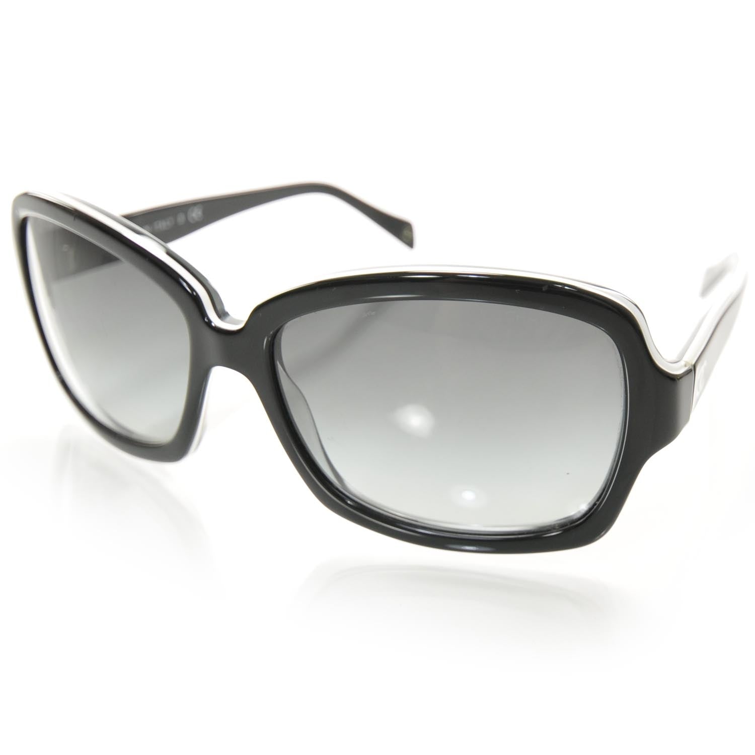 Chanel CC Logo Sunglasses 5143 Black and White 22900 – FASHIONPHILE