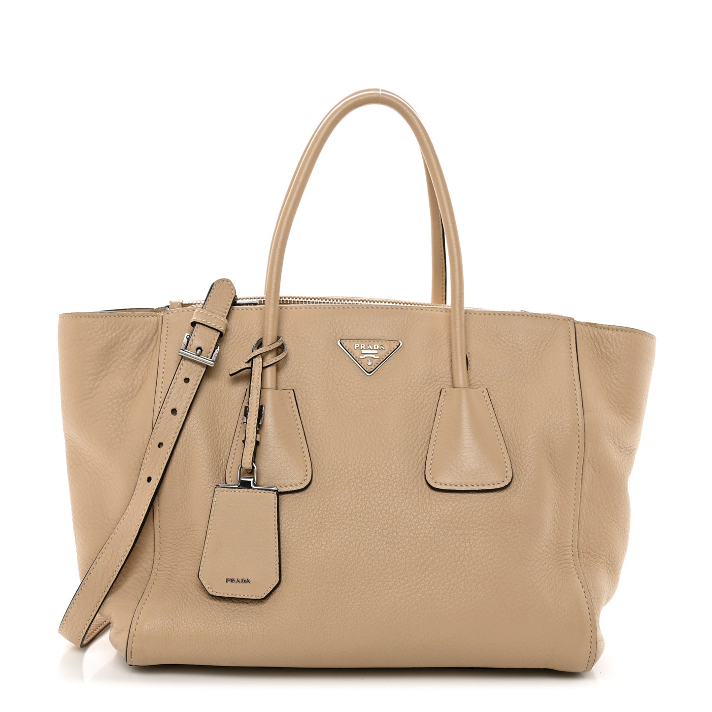 Vitello Daino Twin Pocket Tote Sabbia