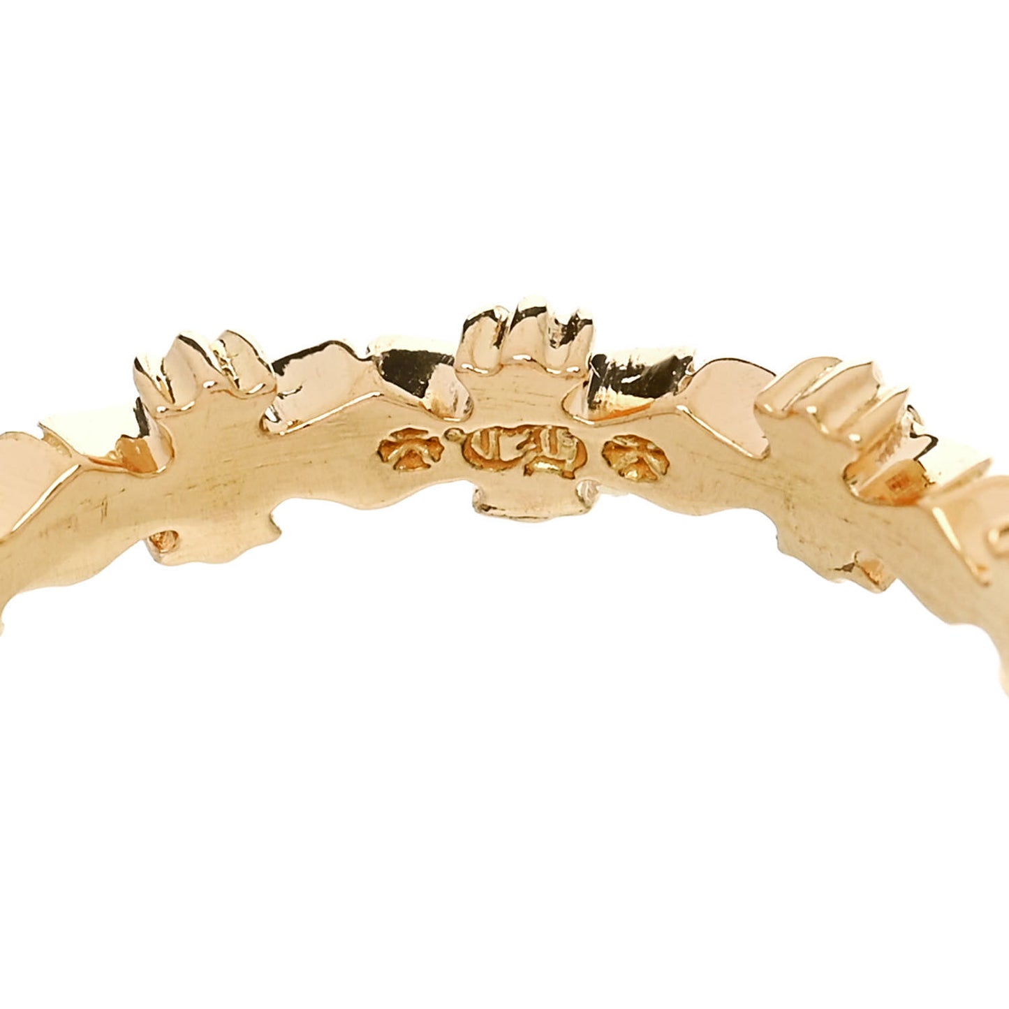 18K Yellow Gold Tiny E CH Plus Band Ring 58 8.25