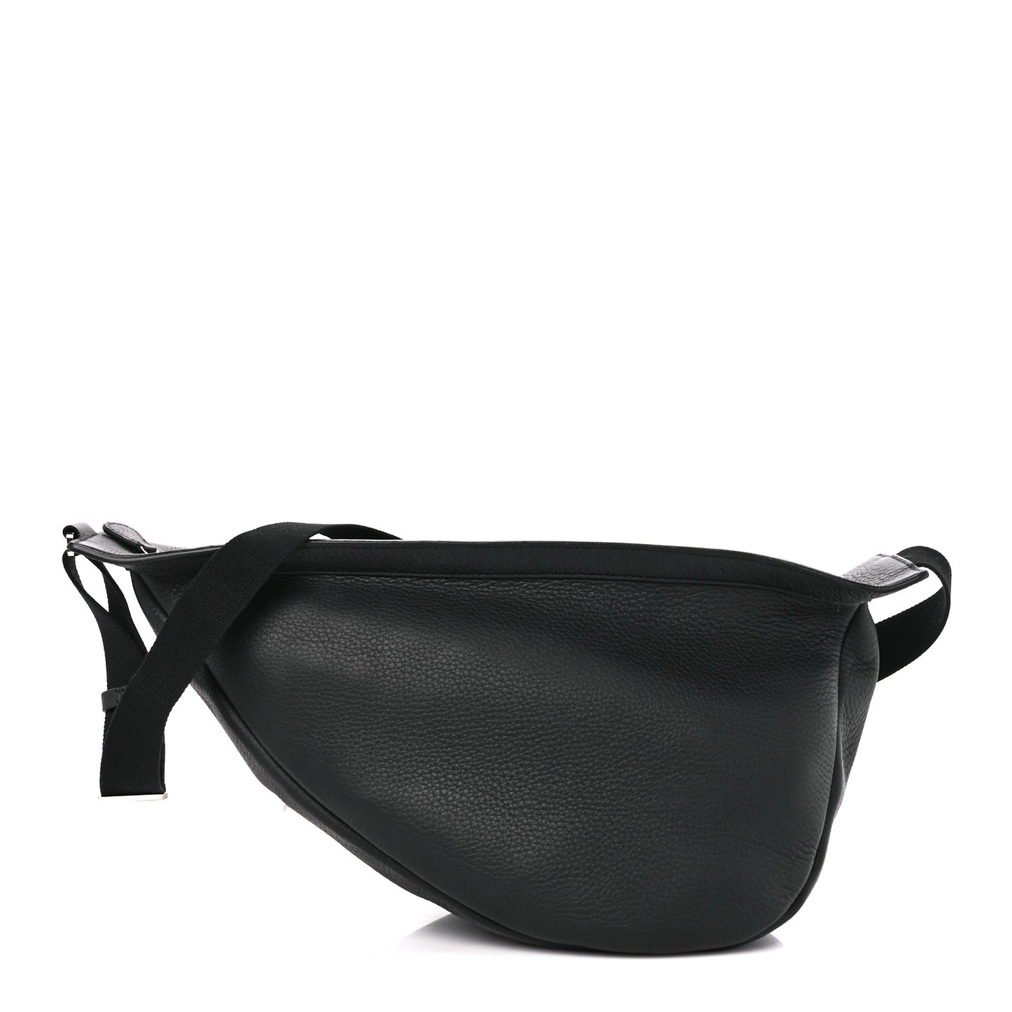 Grained Calfskin Large Slouchy Banana Bag Black