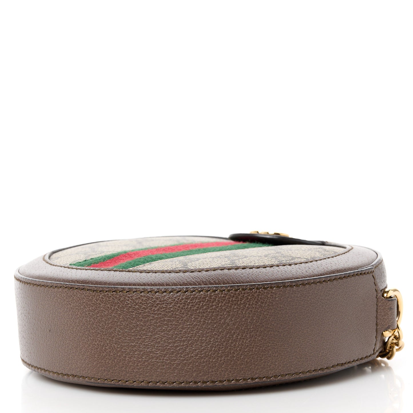 GG Supreme Monogram Web Mini Ophidia Round Shoulder Bag Brown