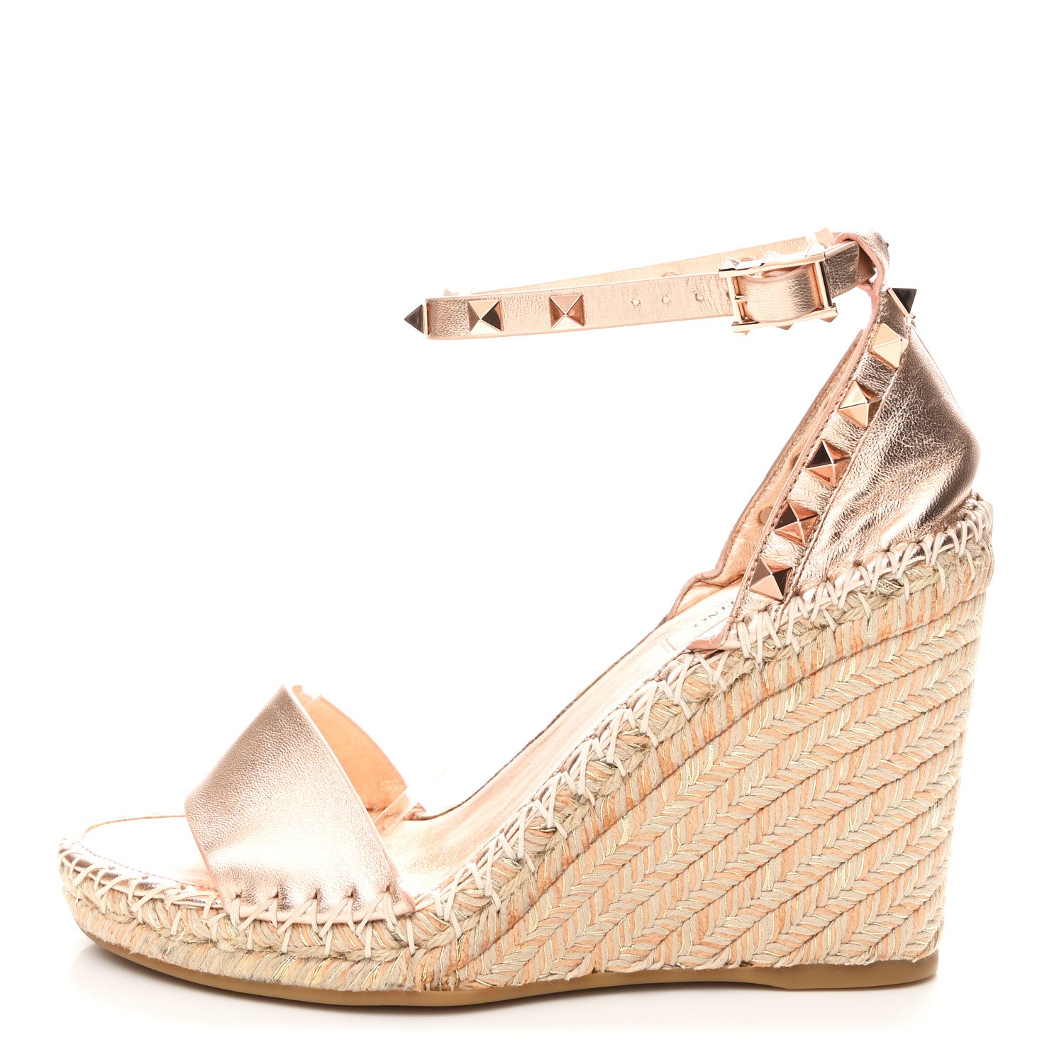 Valentino Garavani Metallic Grained Calfskin Rockstud Crisscross