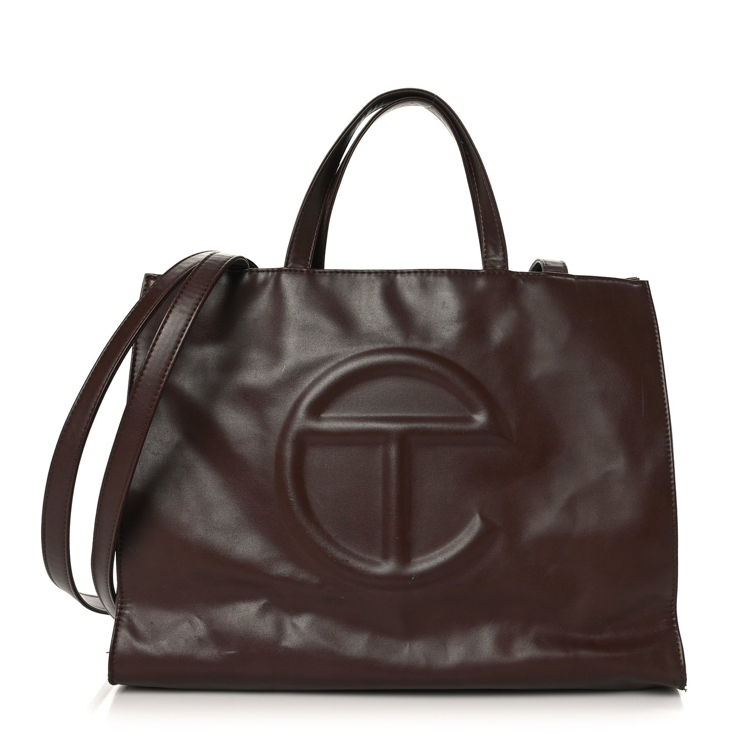 Vegan Leather Medium Shopping Bag Dark Brown