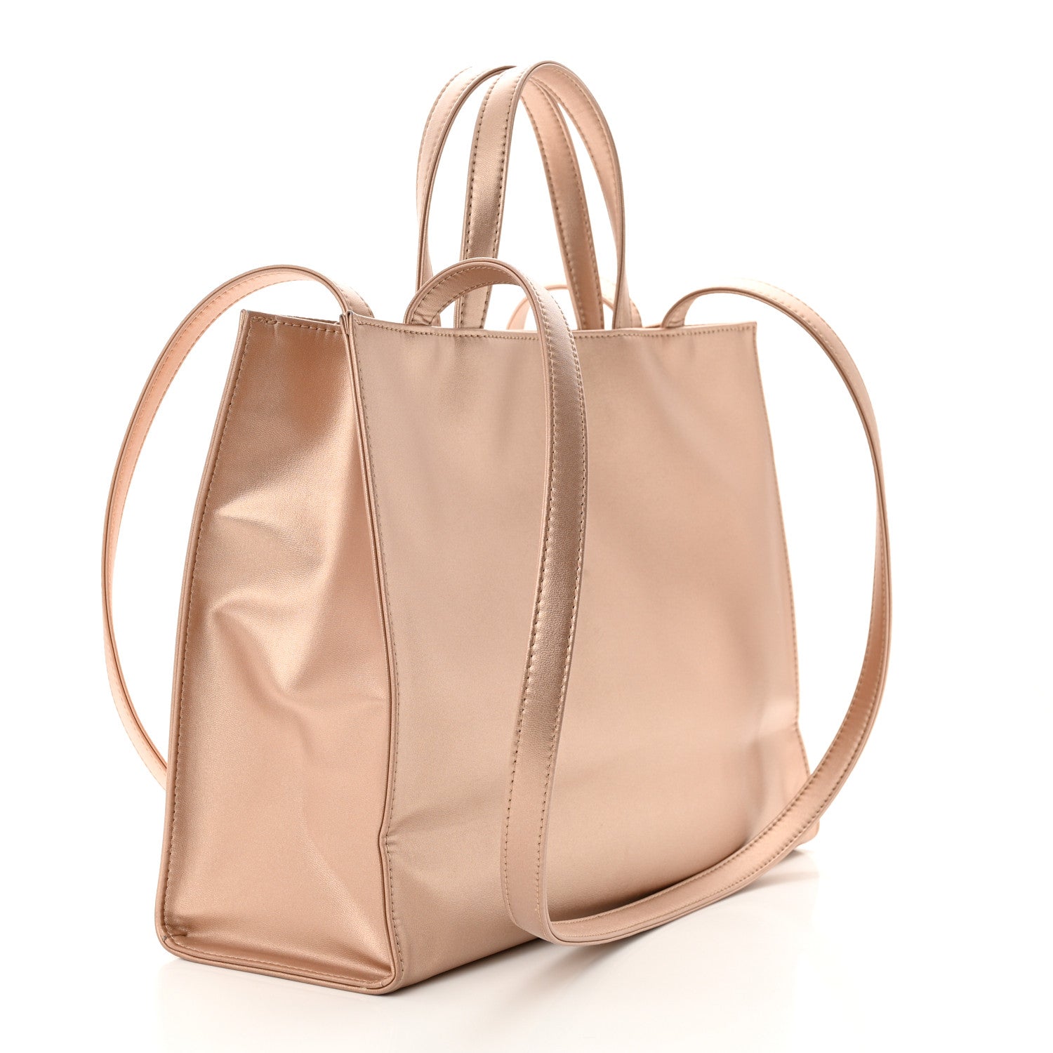 Telfar Metallic Vegan Leather Medium Shopping Bag Copper 3 of 11