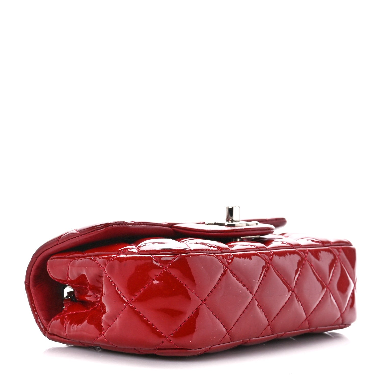 Chanel Patent Calfskin Quilted Extra Mini Rectangular Flap Red 4 of 12