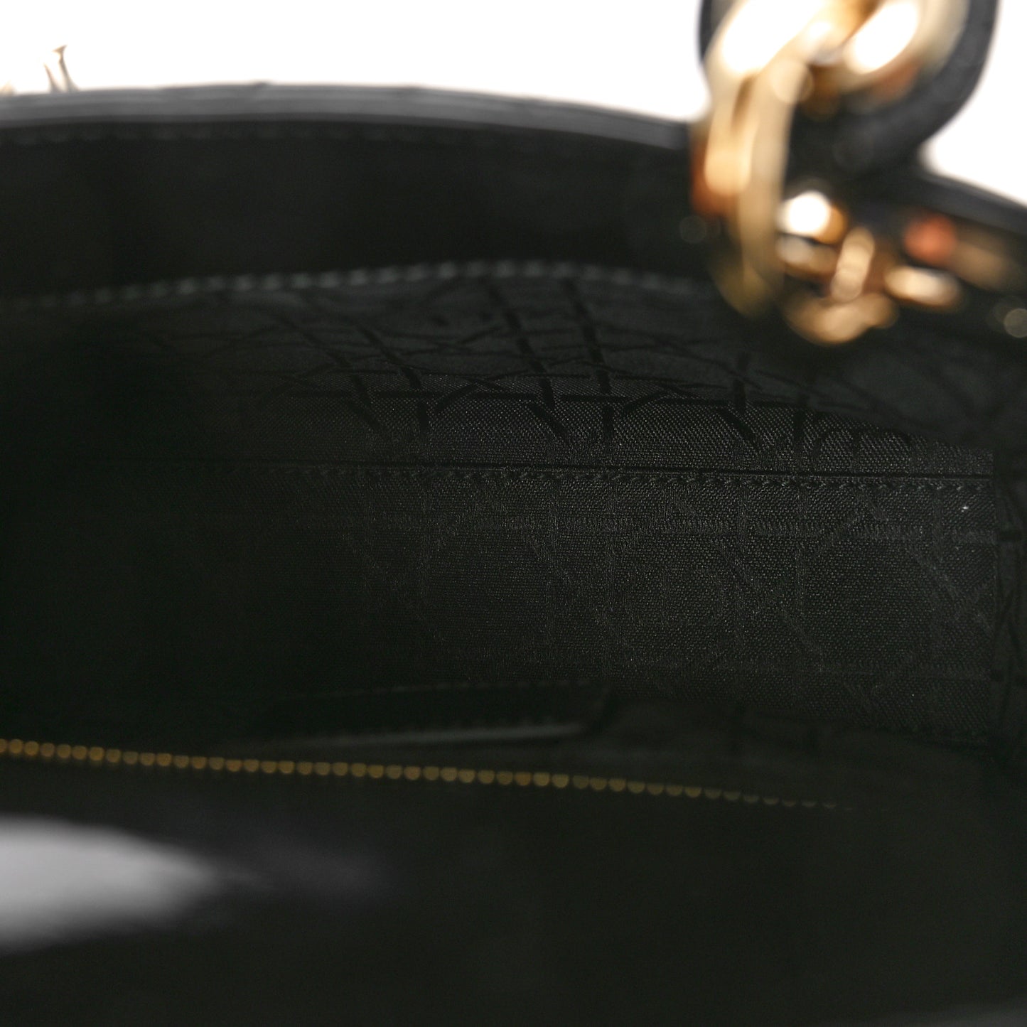 Patent Cannage Mini Lady Dior Black