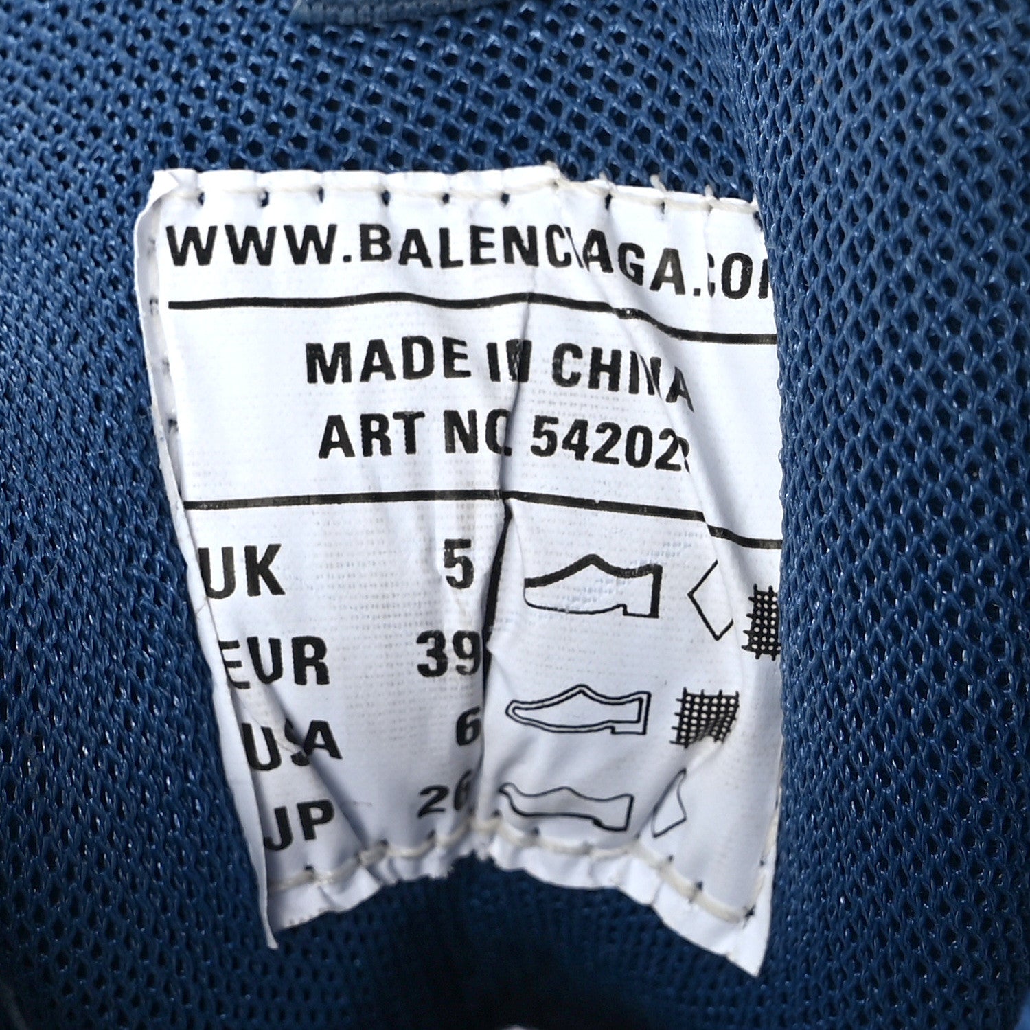 Balenciaga Mesh Nylon Mens Track Sneakers 39 White Blue 9 of 9