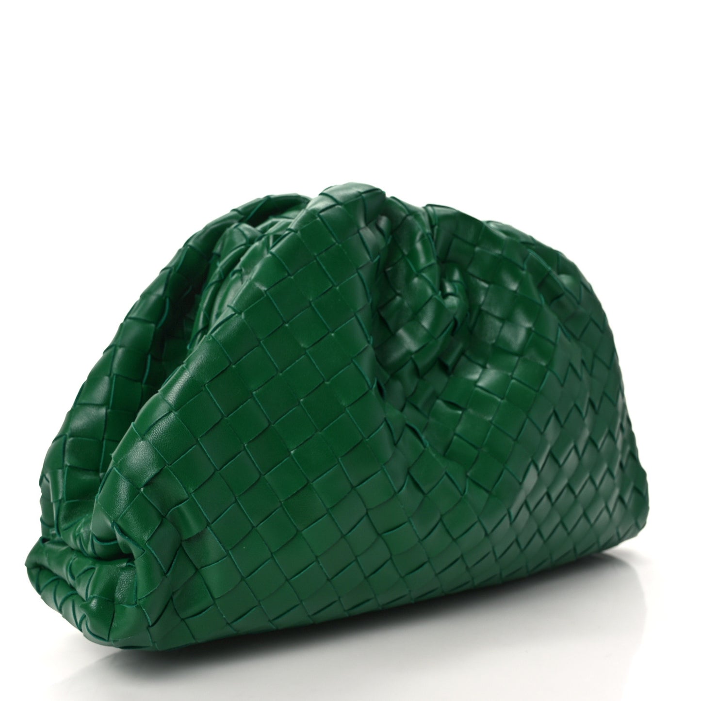 Nappa Maxi Intrecciato The Pouch Oversized Clutch Racing Green