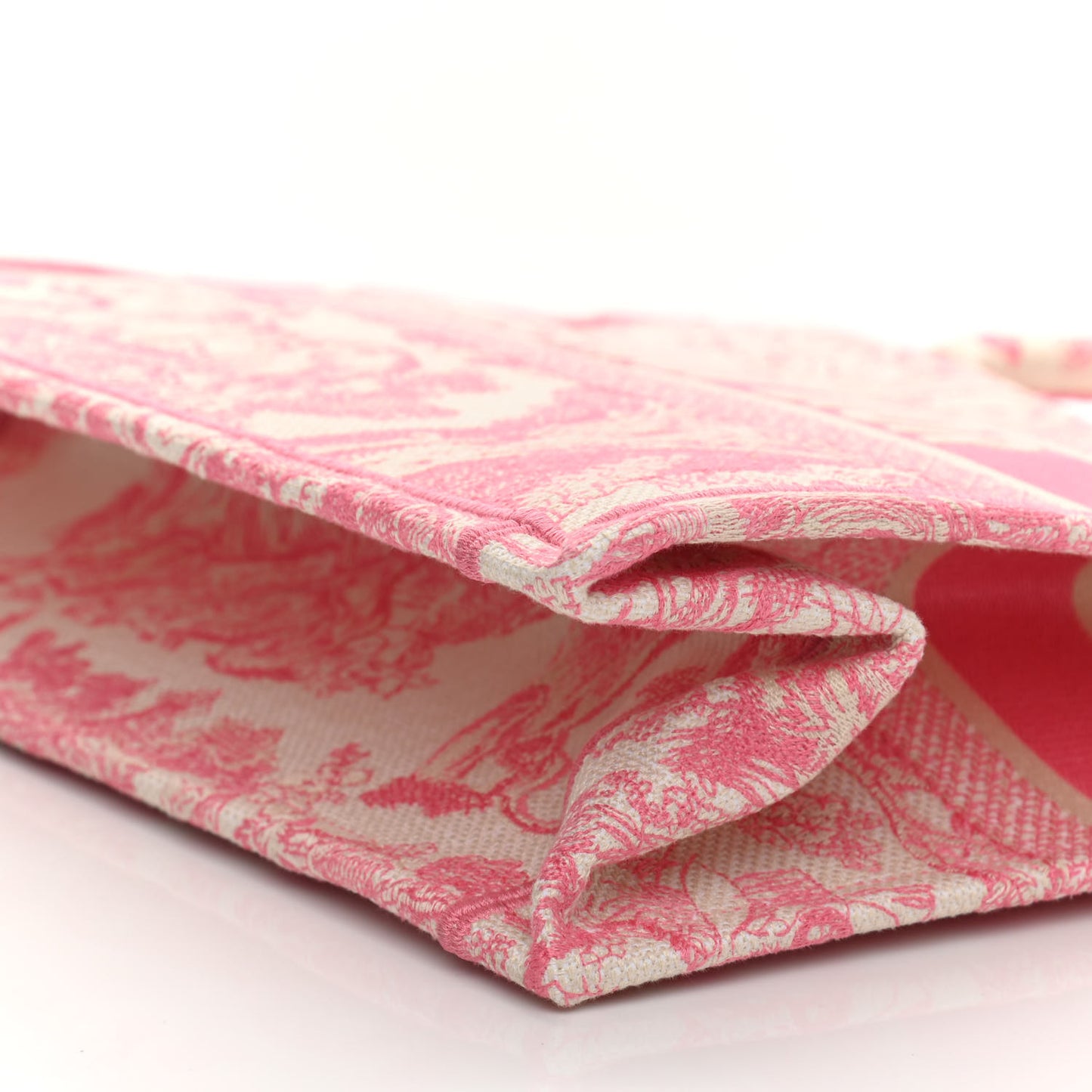 Canvas Embroidered Medium Dioriviera Toile De Jouy Book Tote Peony Pink