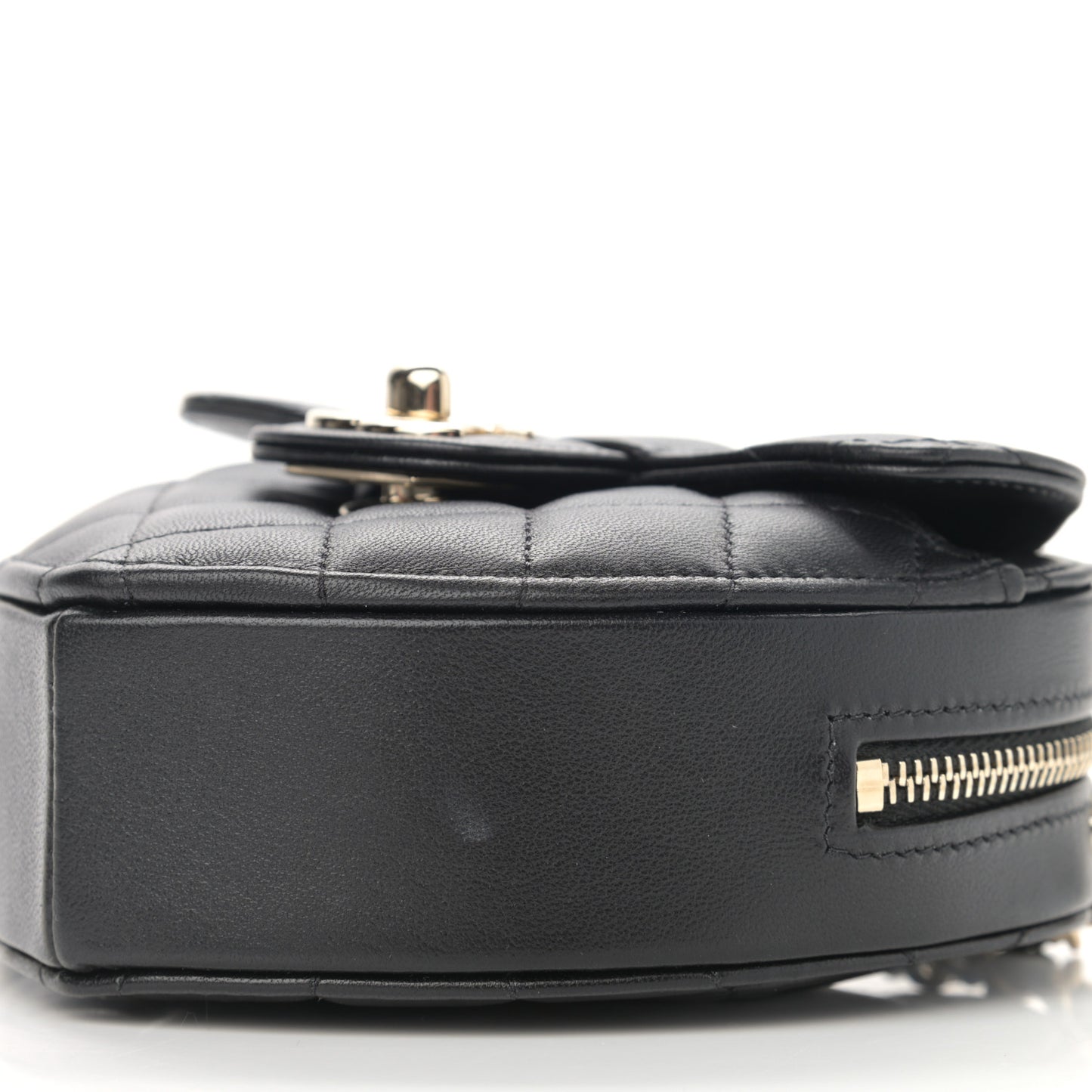 Lambskin Quilted CC In Love Heart Clutch With Chain Black