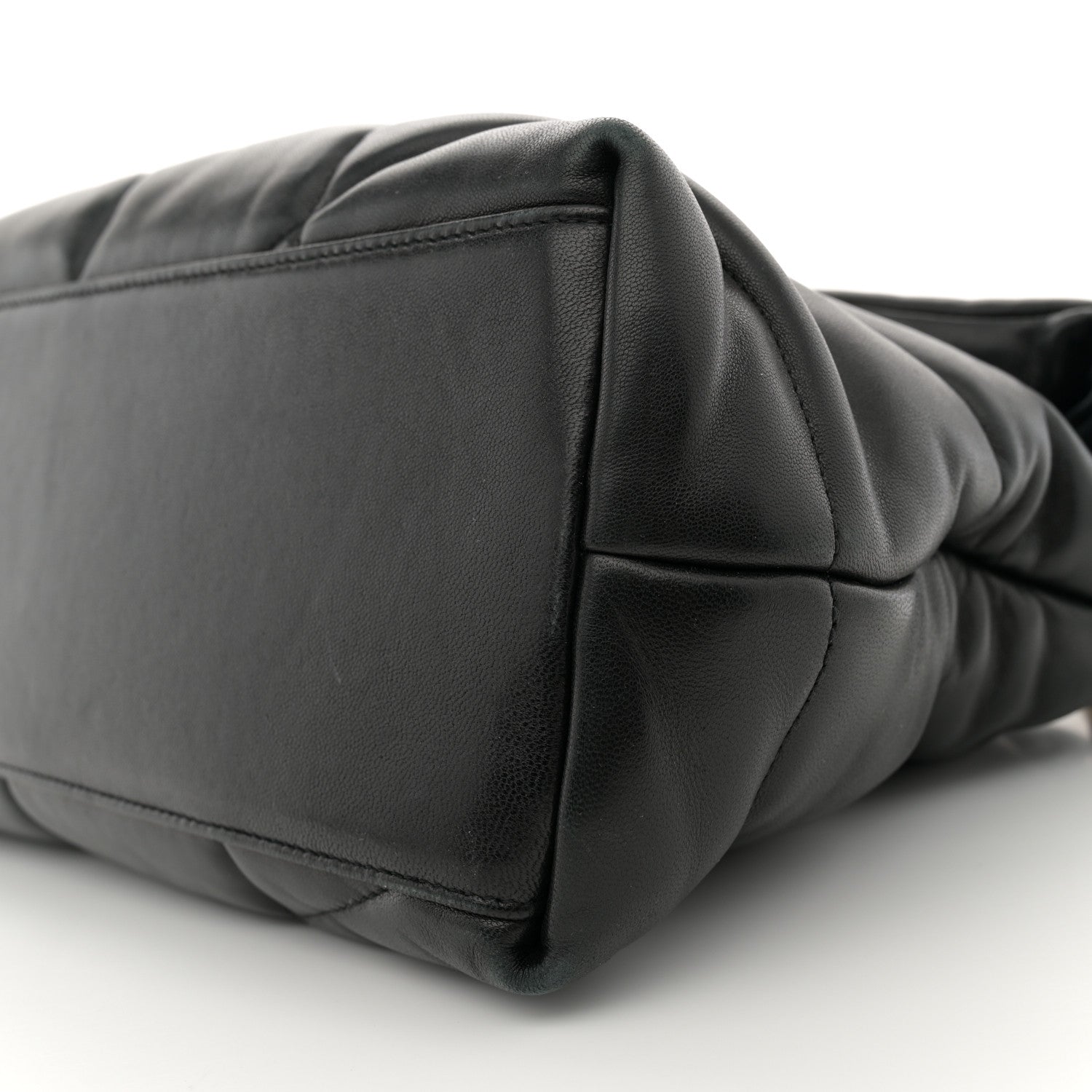 Saint Laurent Lambskin Quilted Medium Loulou Puffer Monogram Chain Satchel Black 10 of 12