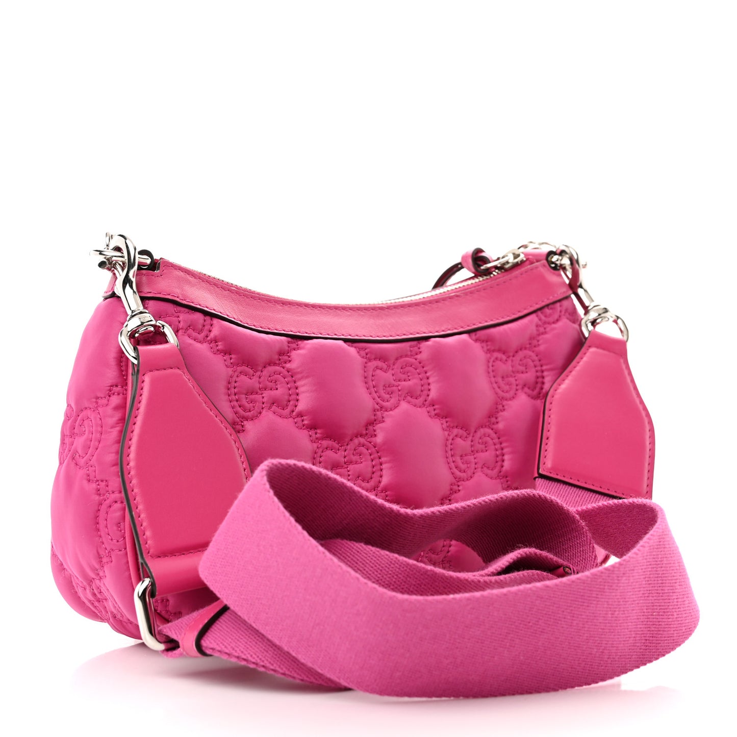 Nylon Calfskin Enamel GG Matelasse Chain Handbag Lovely