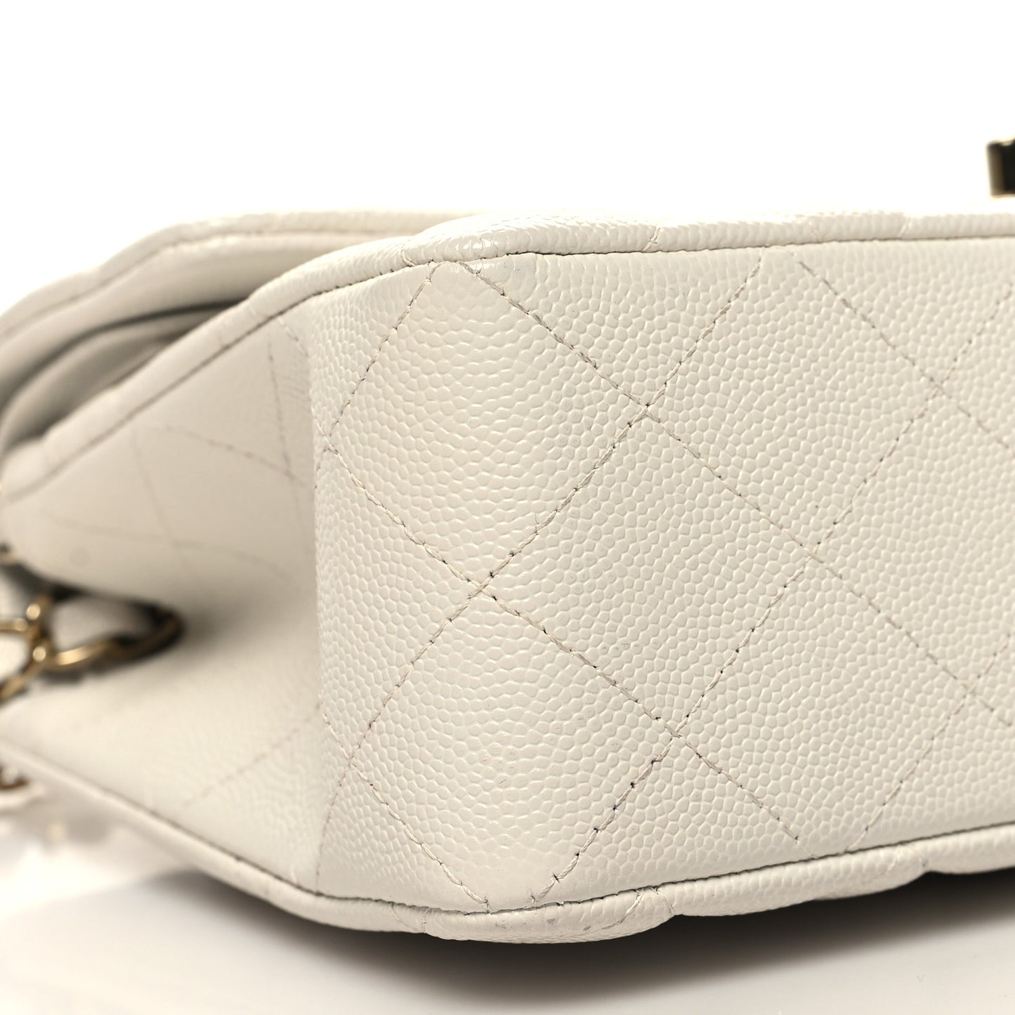 Caviar Quilted Small Double Flap White