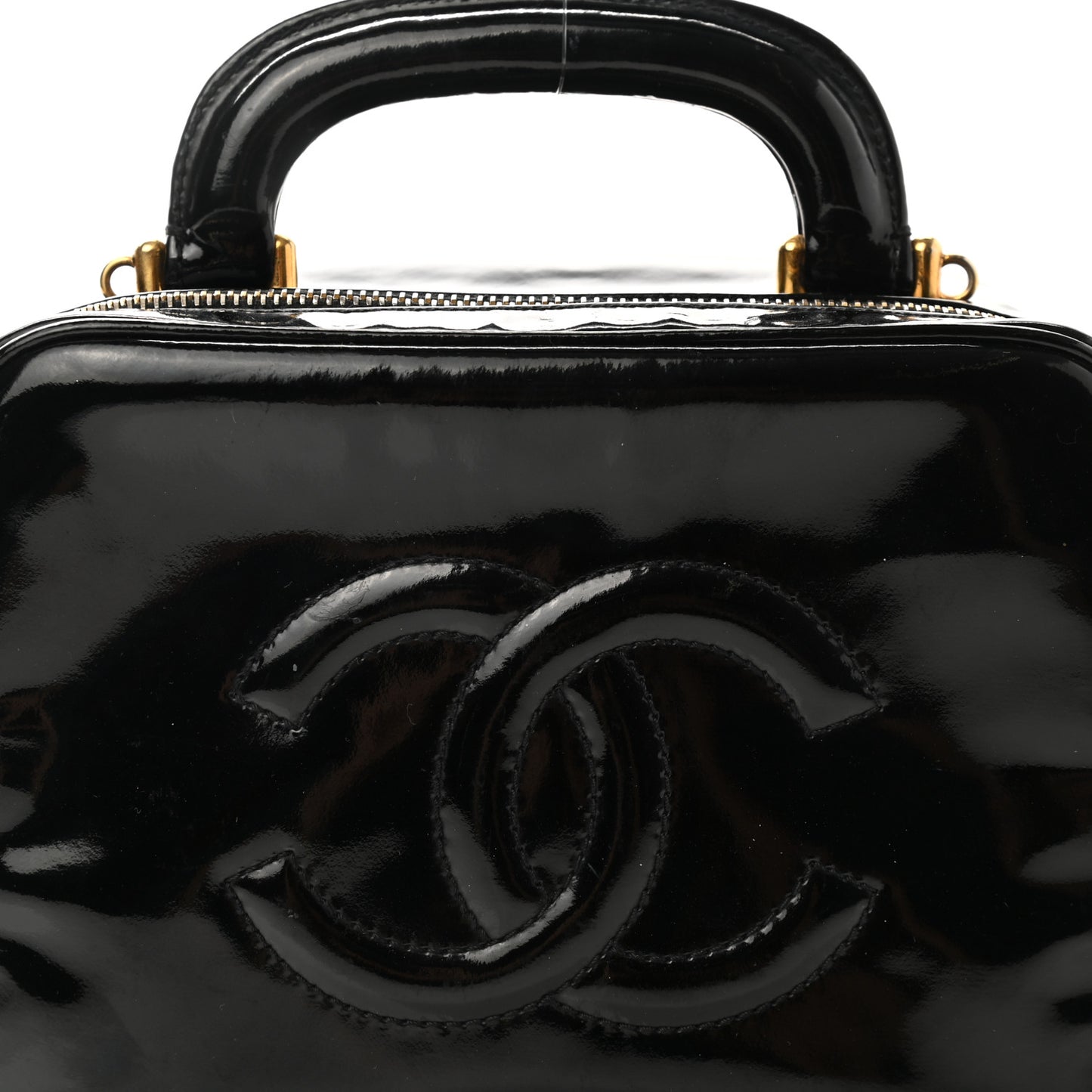 Patent CC Vanity Cosmetic Case Black