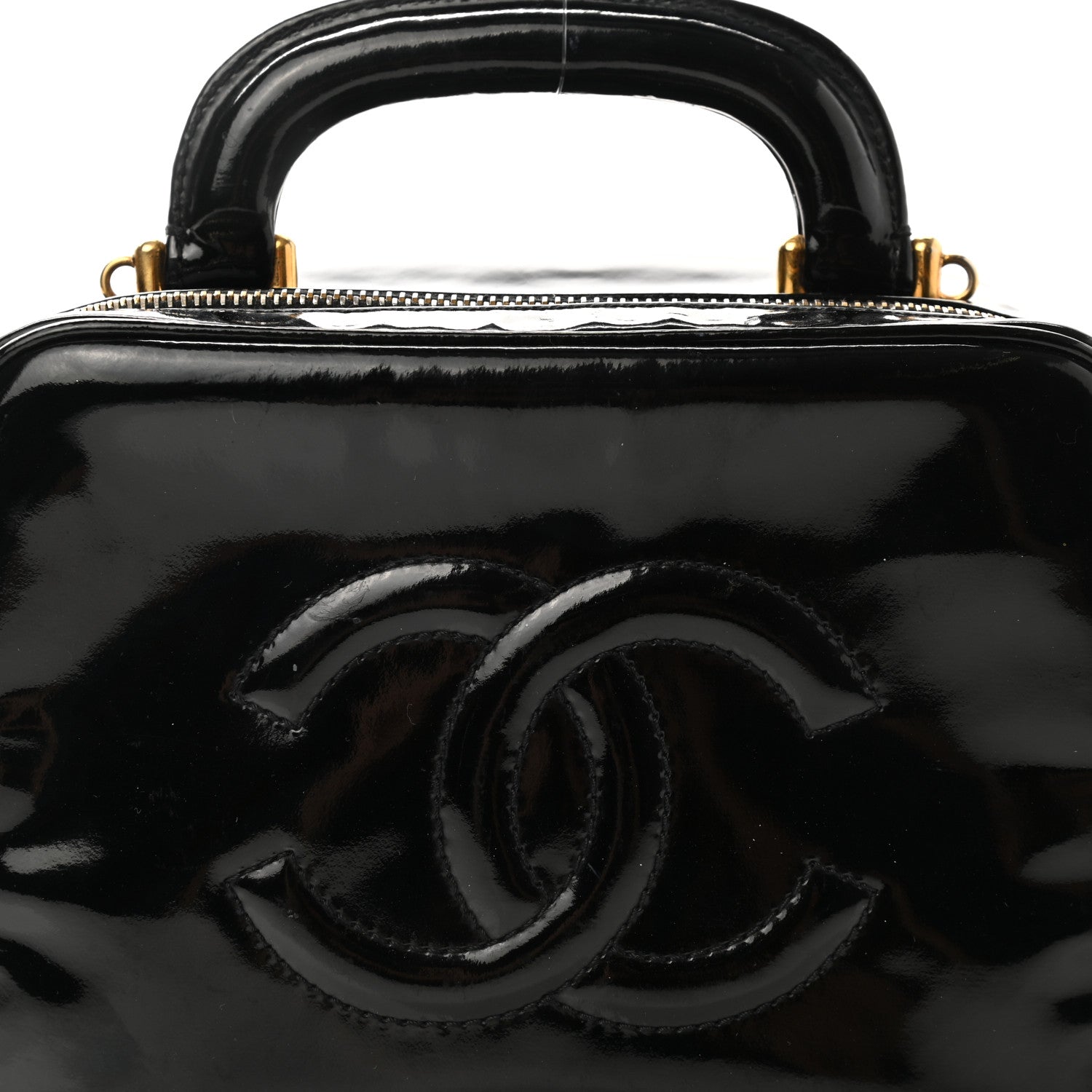 Chanel Patent CC Vanity Cosmetic Case Black 7 of 9