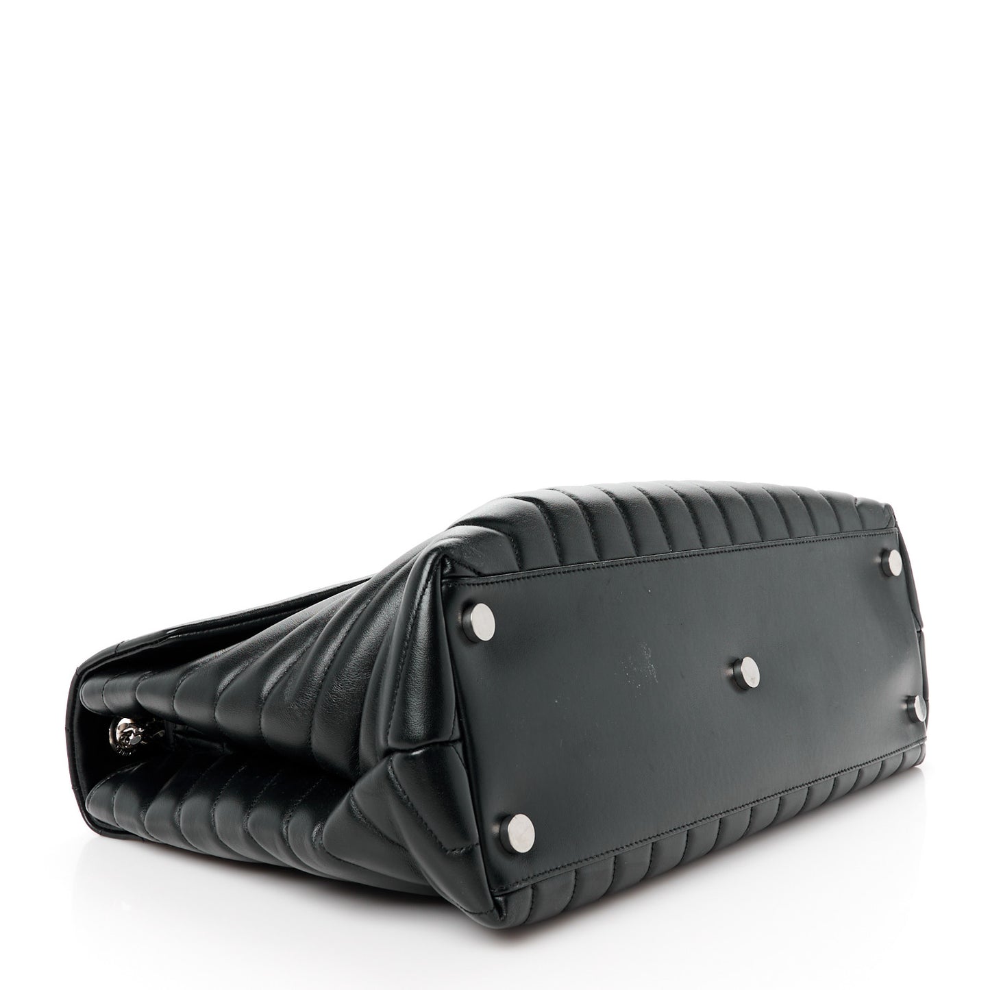 Calfskin Y Quilted Monogram Large Loulou Chain Satchel Black
