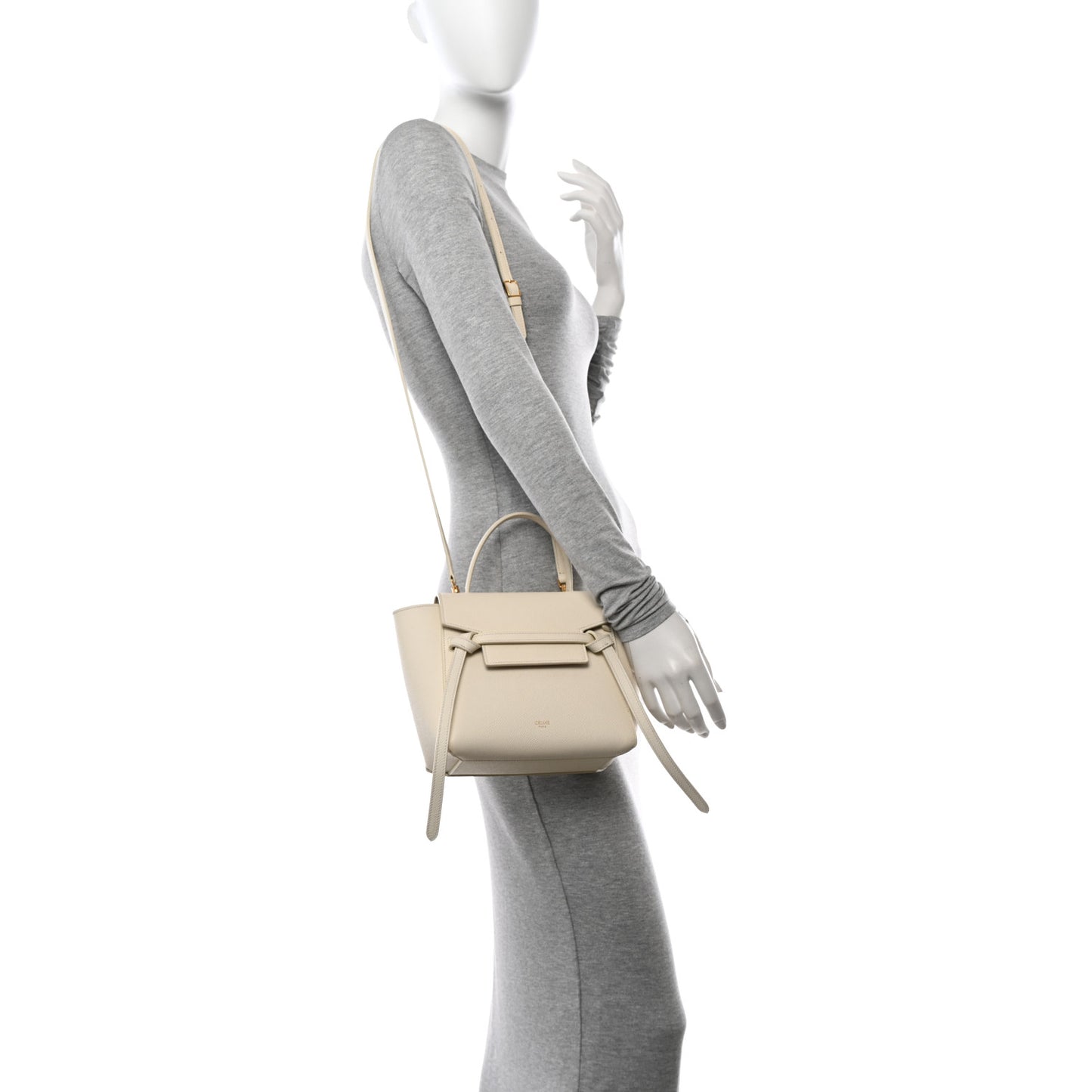 Grained Calfskin Nano Belt Bag Chalk