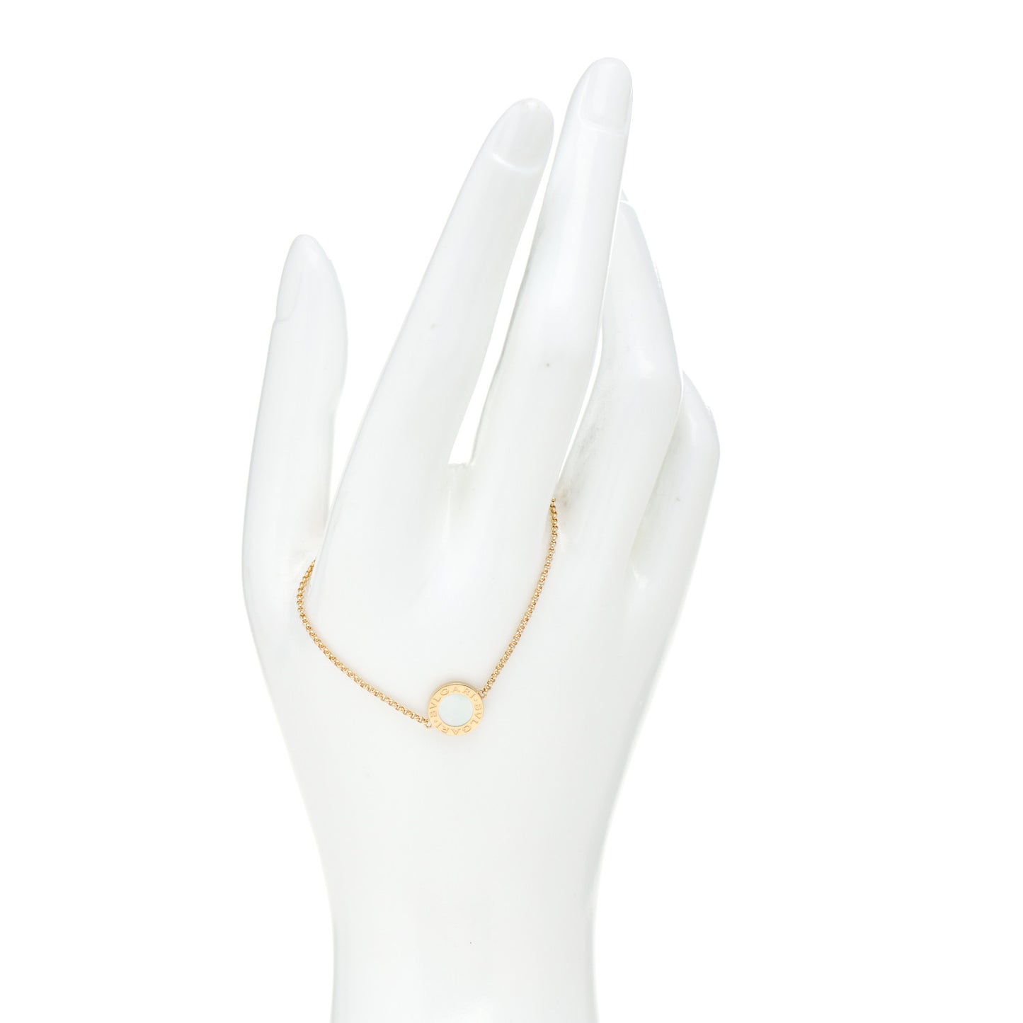 18K Yellow Gold Mother of Pearl BVLGARI BVLGARI Chain Bracelet XXS