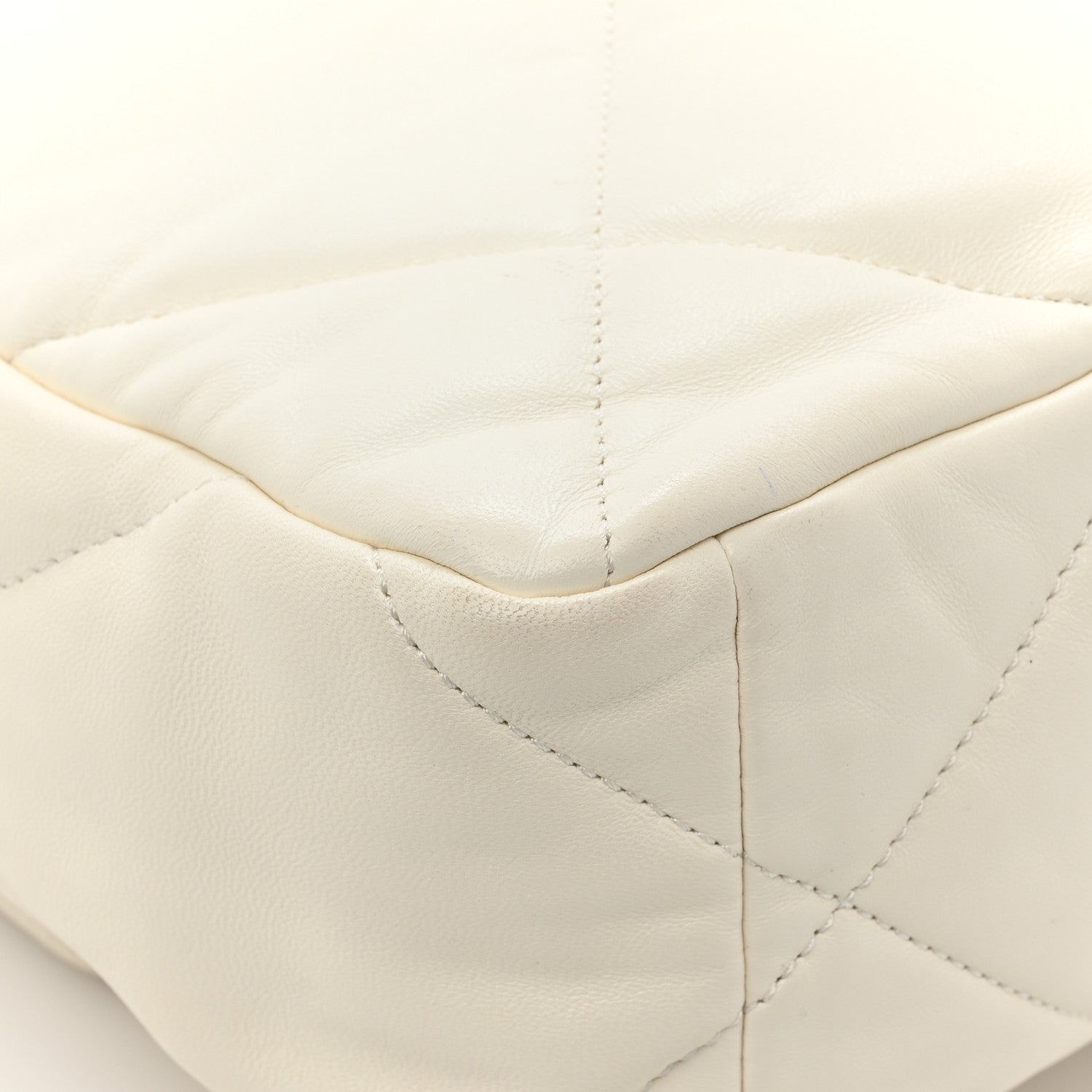 Chanel Lambskin Quilted Large Chanel 19 Flap White 12 of 13