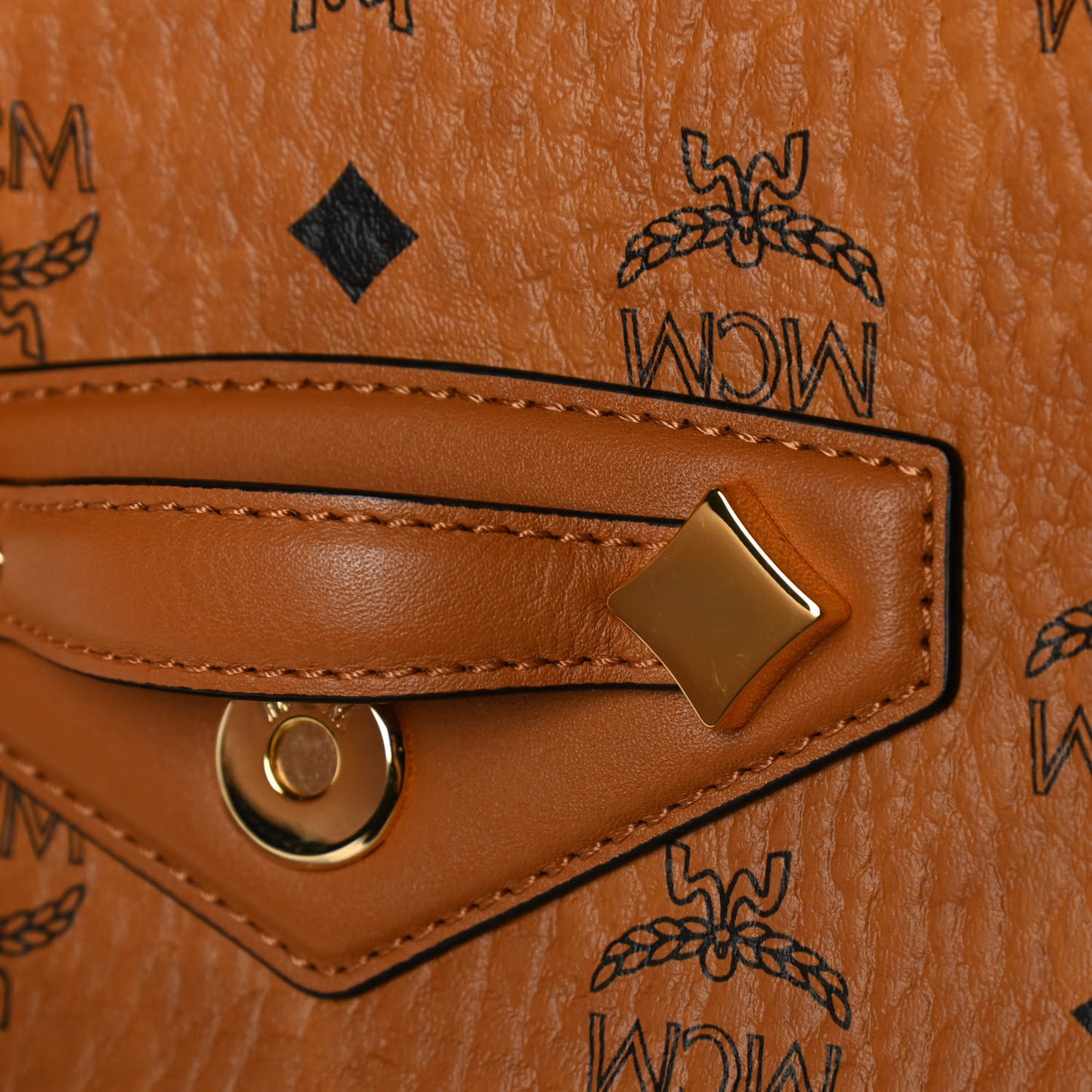 Calfskin Essential Visetos Small Backpack Cognac