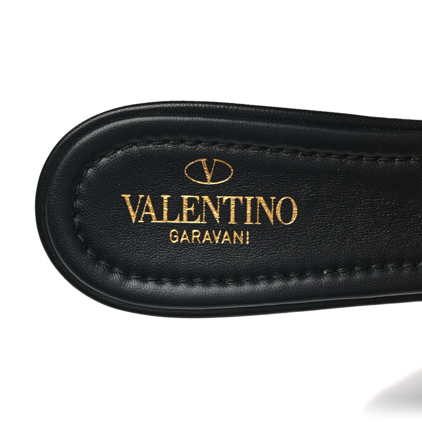 Nappa Quilted Roman Stud 65mm Slide Sandals 40.5 Black