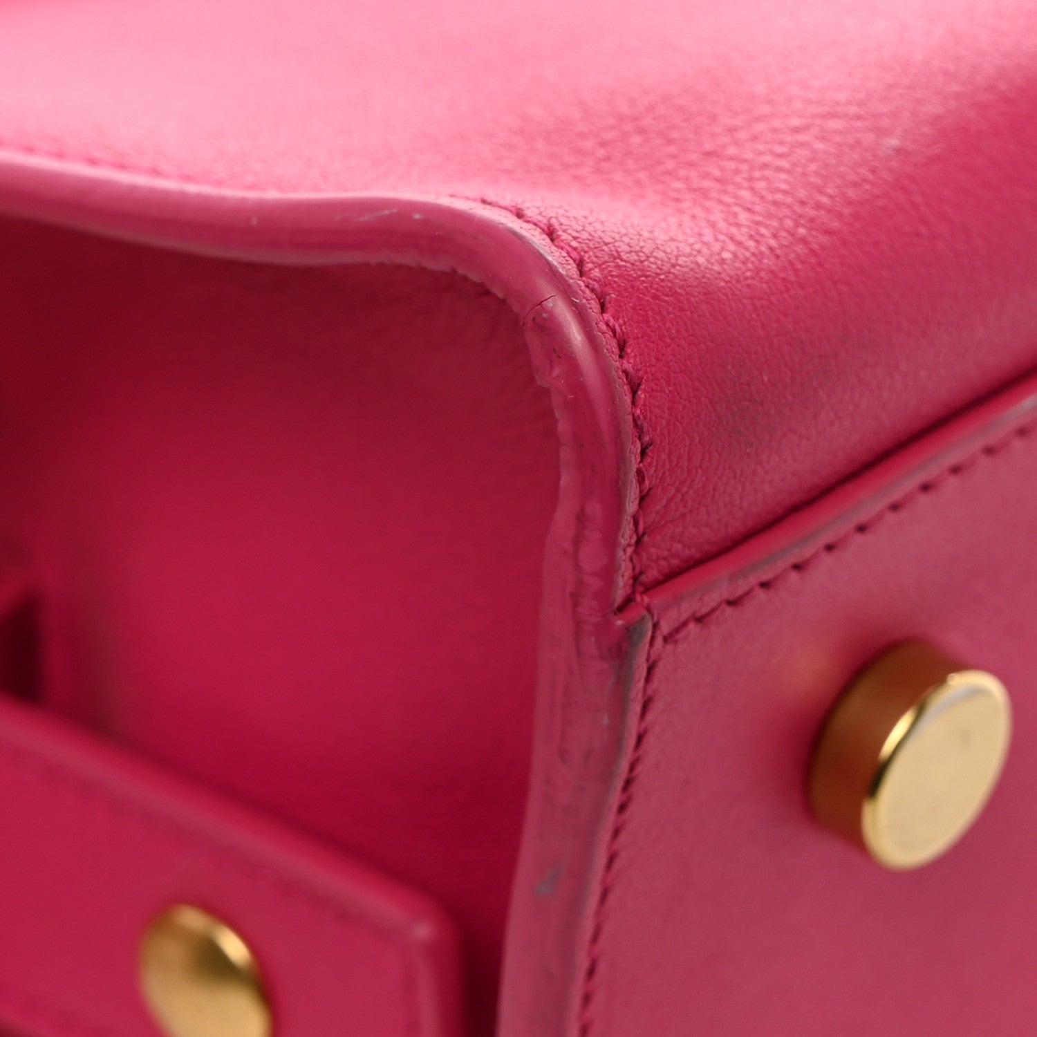 Saint Laurent Calfskin Baby Monogram Cabas Fuchsia 13 of 14