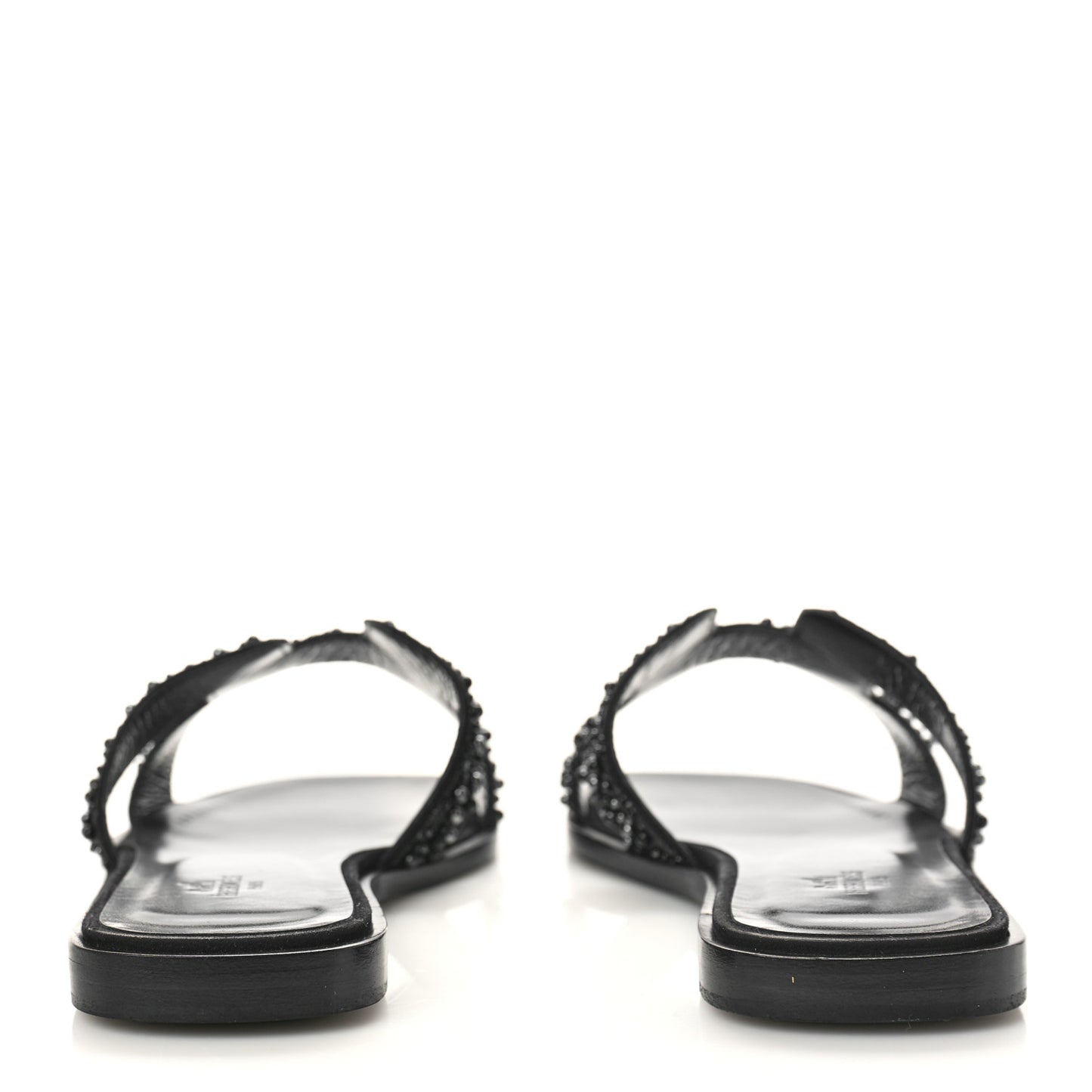 Suede Beaded Oran Sandals 37 Black