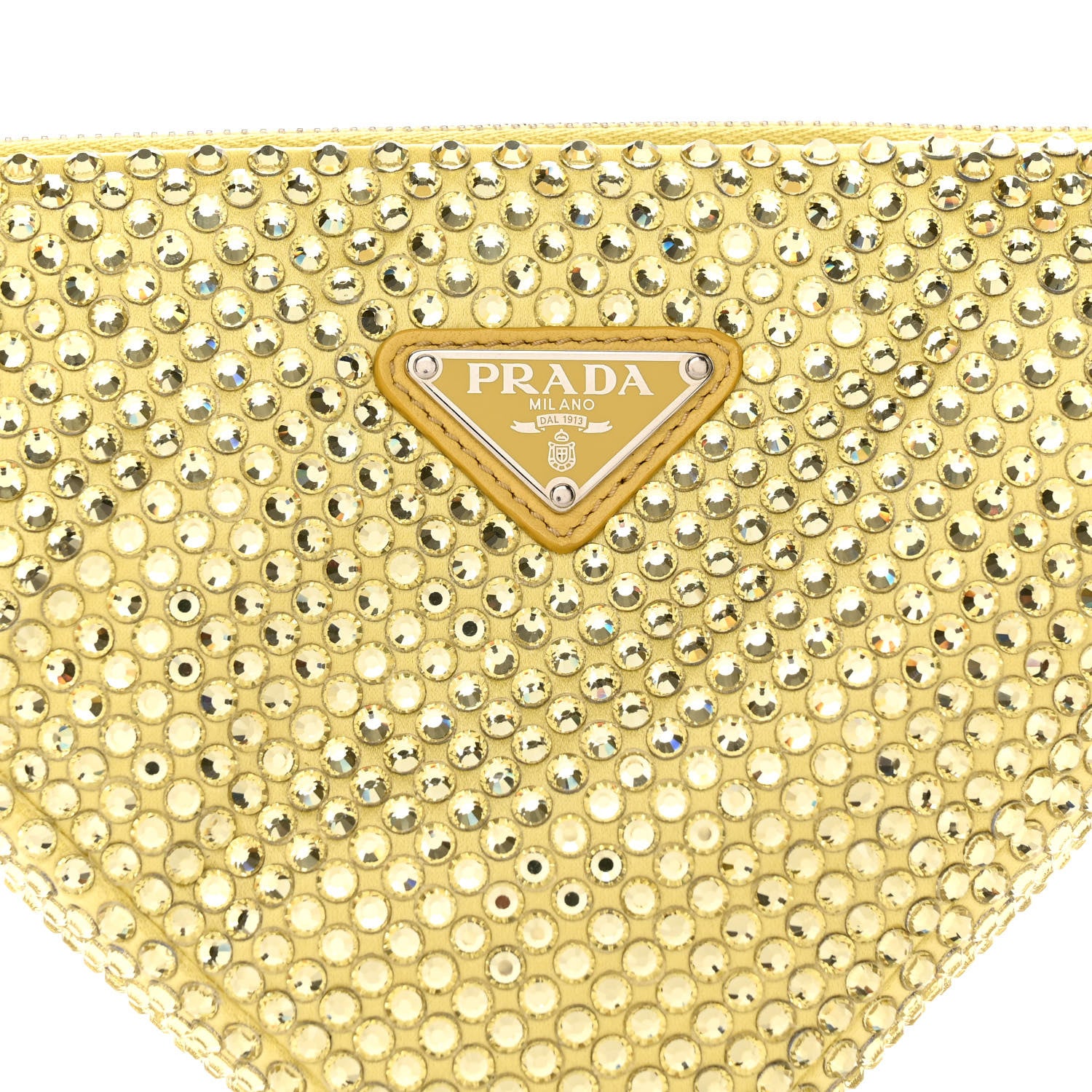 Prada Satin Crystal Triangle Pouch Ananas 7 of 12
