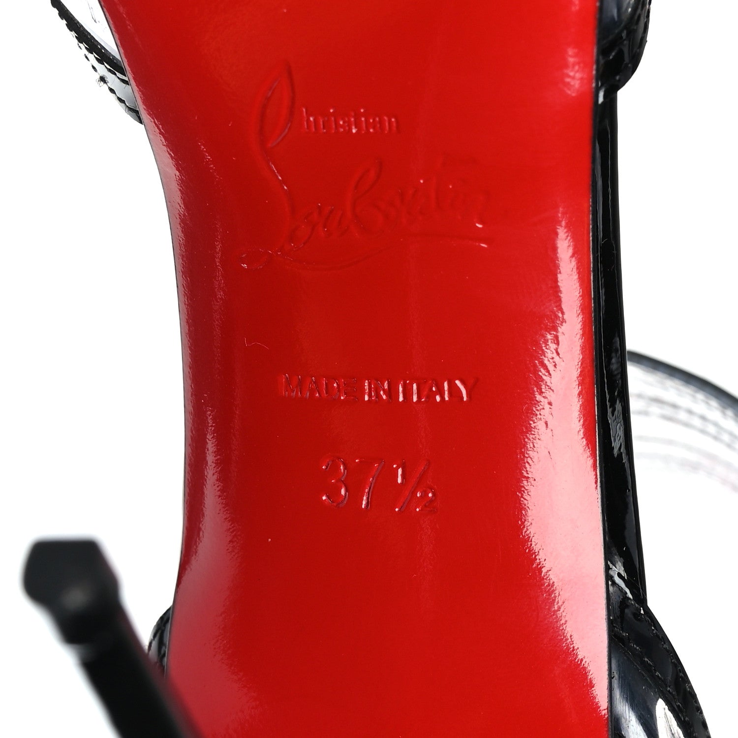 Christian Louboutin Specchio PVC Maratena 100 Sandal Heels 37.5 Black 7 of 7