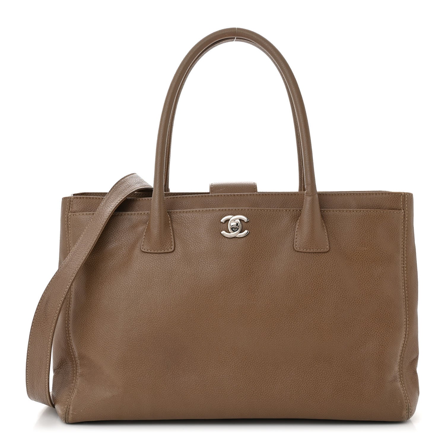 Chanel Calfskin Cerf Executive Shopper Tote Light Brown 1 of 19