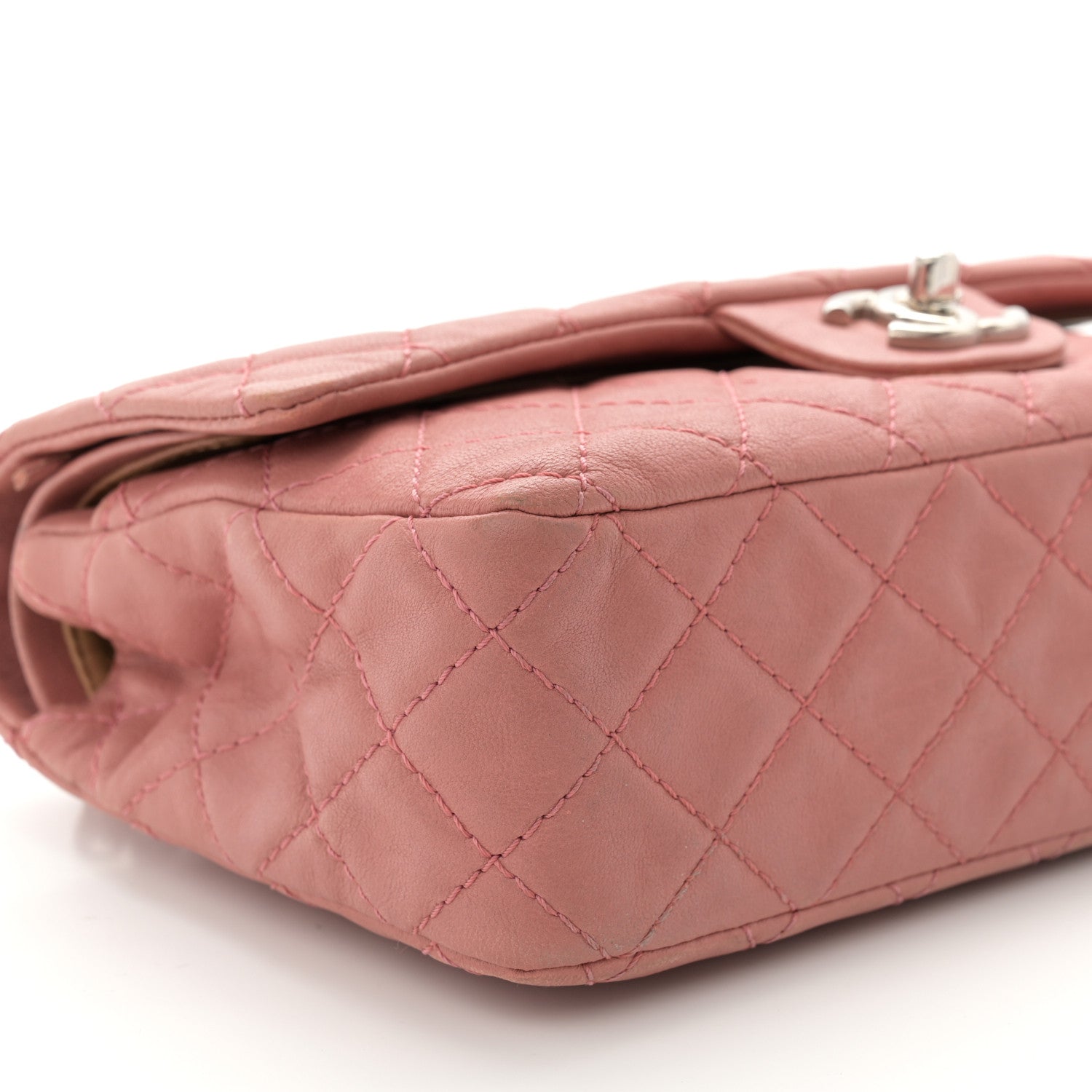 Chanel Washed Lambskin Quilted Medium Double Flap Bijoux Chain Pink 9 of 12